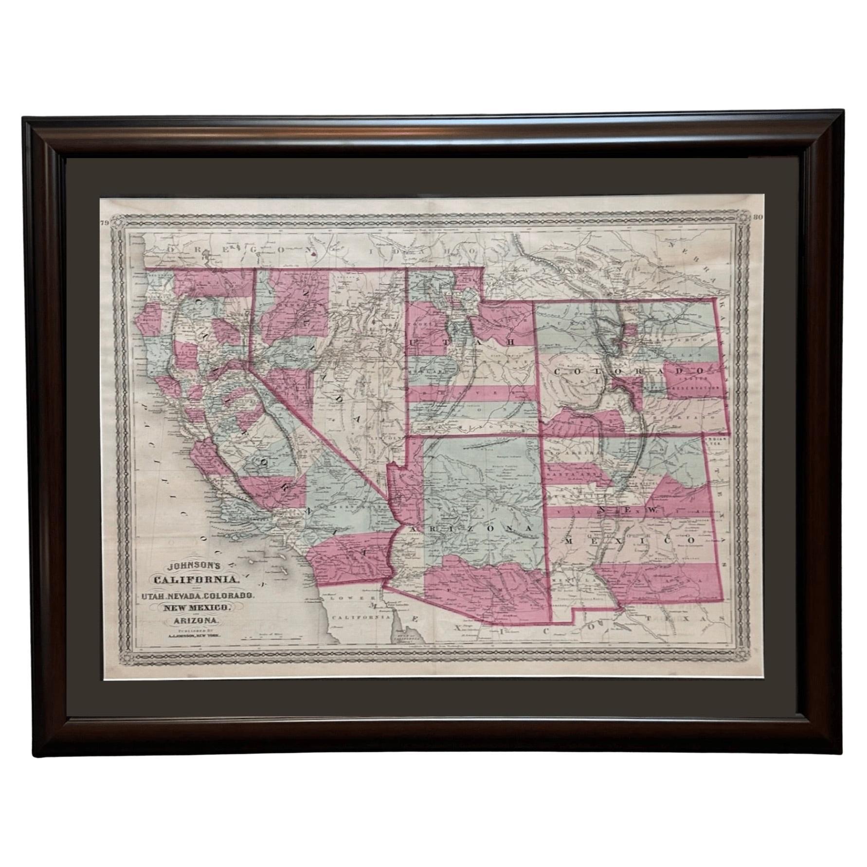 1870 "California de Johnson, también Utah, Nevada, Colorado, Nuevo México y Arizona en venta