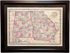 1870 "Johnson's Georgia and Alabama" Published by A. J. Johnson