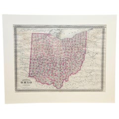 1870 "Johnson's Ohio" Map Published by A. J. Johnson