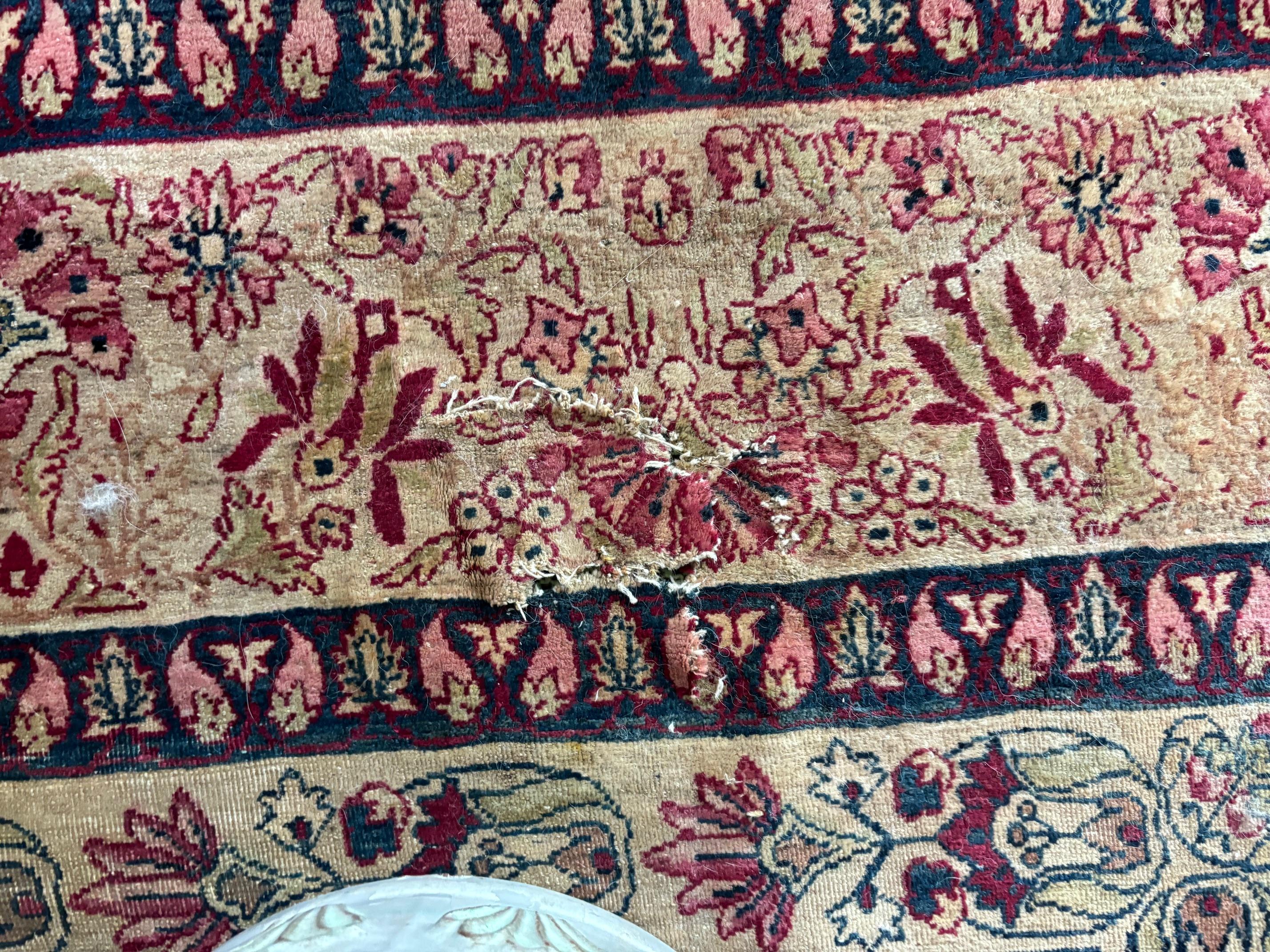 Hand-Woven 1870 Lavar Kerman Handmade Rug For Sale