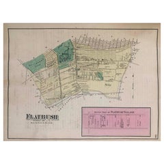 1870 Map Flatbush Brooklyn New York