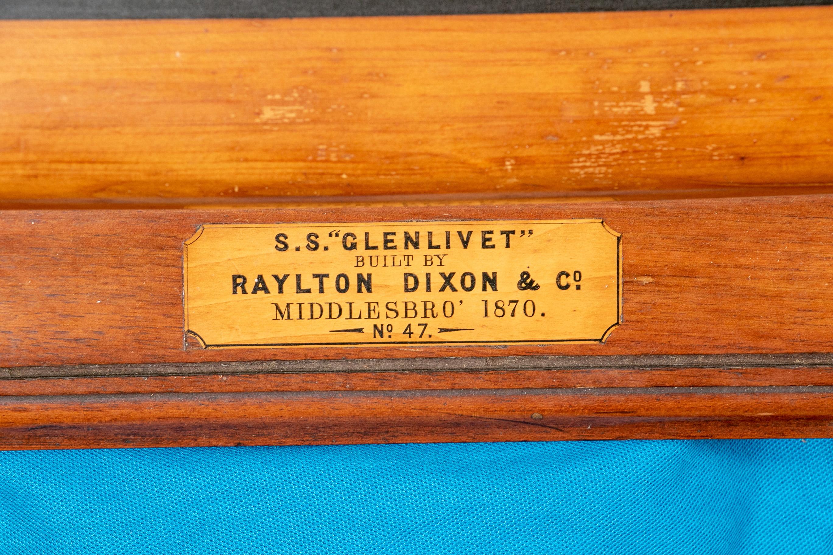English 1870 Raylton Dixon & Co. Half Hull Model of the 
