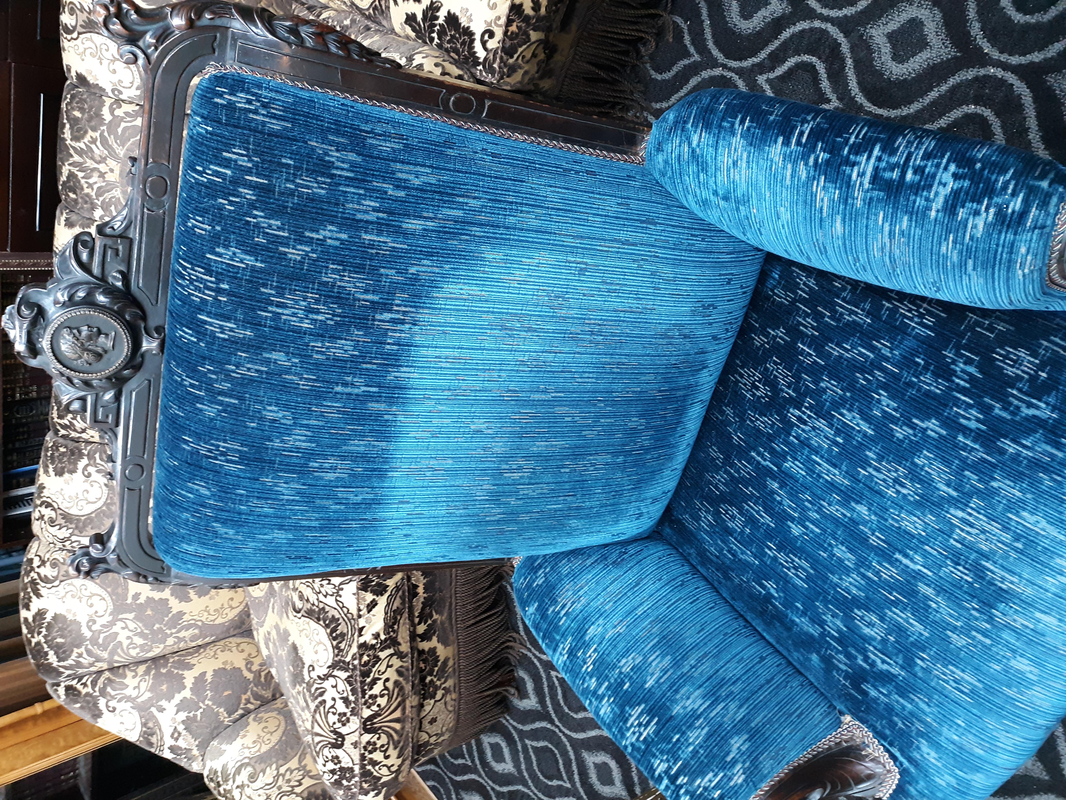 blue velvet chairs