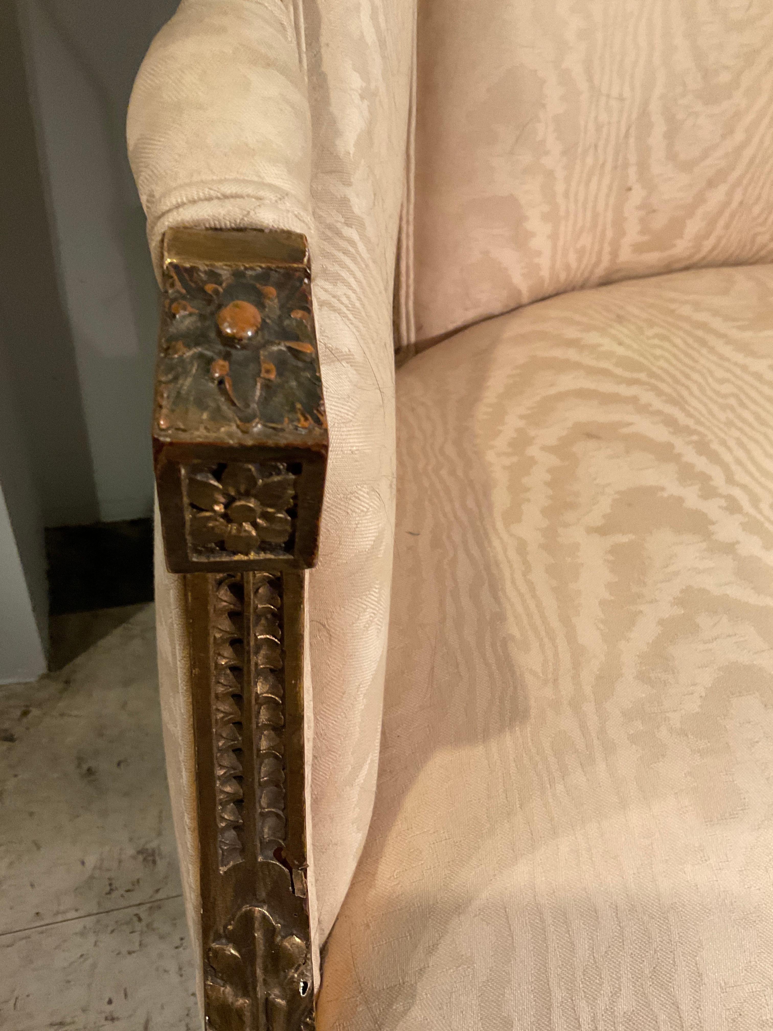 1870 s French Gilt Wood Louis XVI Settee For Sale 6