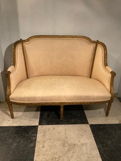 1870 s French Gilt Wood Louis XVI Settee