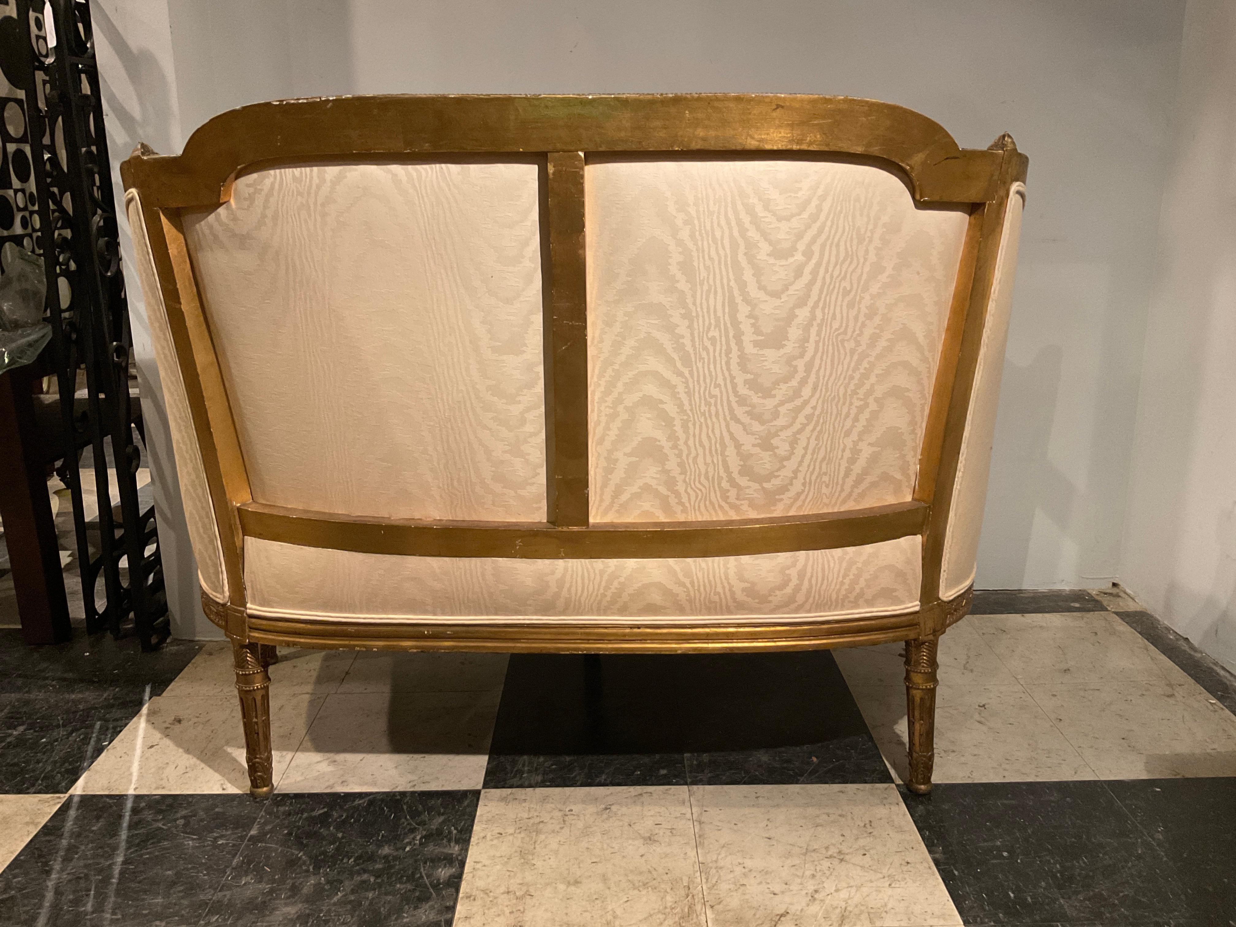 1870 s French Gilt Wood Louis XVI Settee For Sale 1
