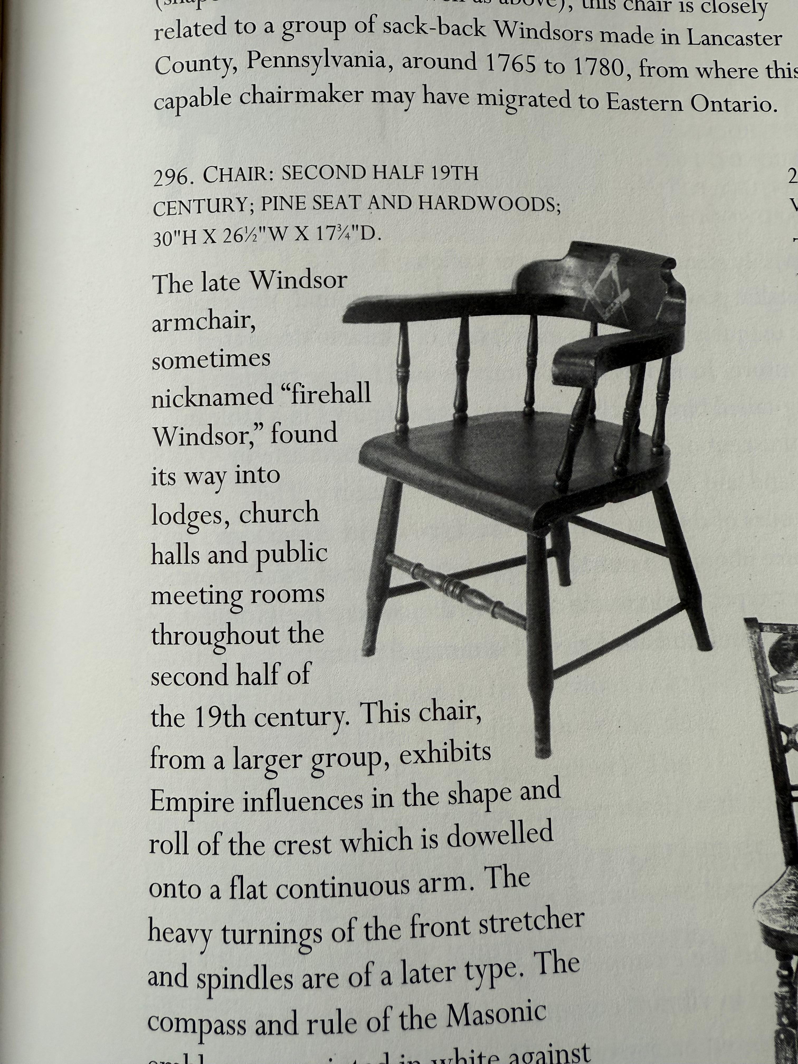 Metà XIX secolo set di quattro poltrone massoniche windsor 