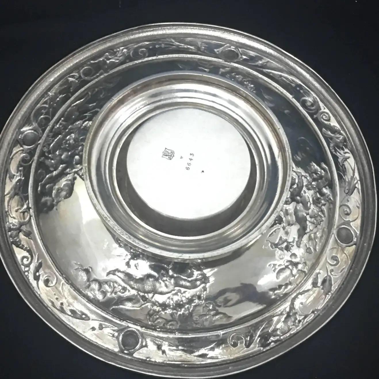 English 1870 T. Elkington Silver Plated Victorian British Inkwell For Sale