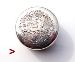 1870 Tabacchiera con pillola della vanità in argento massiccio 830 monete / 42gr