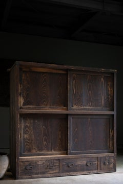 1870er-1900er Jahre japanische antike große Mizuya tansu Brust. wabi sabi primitiv