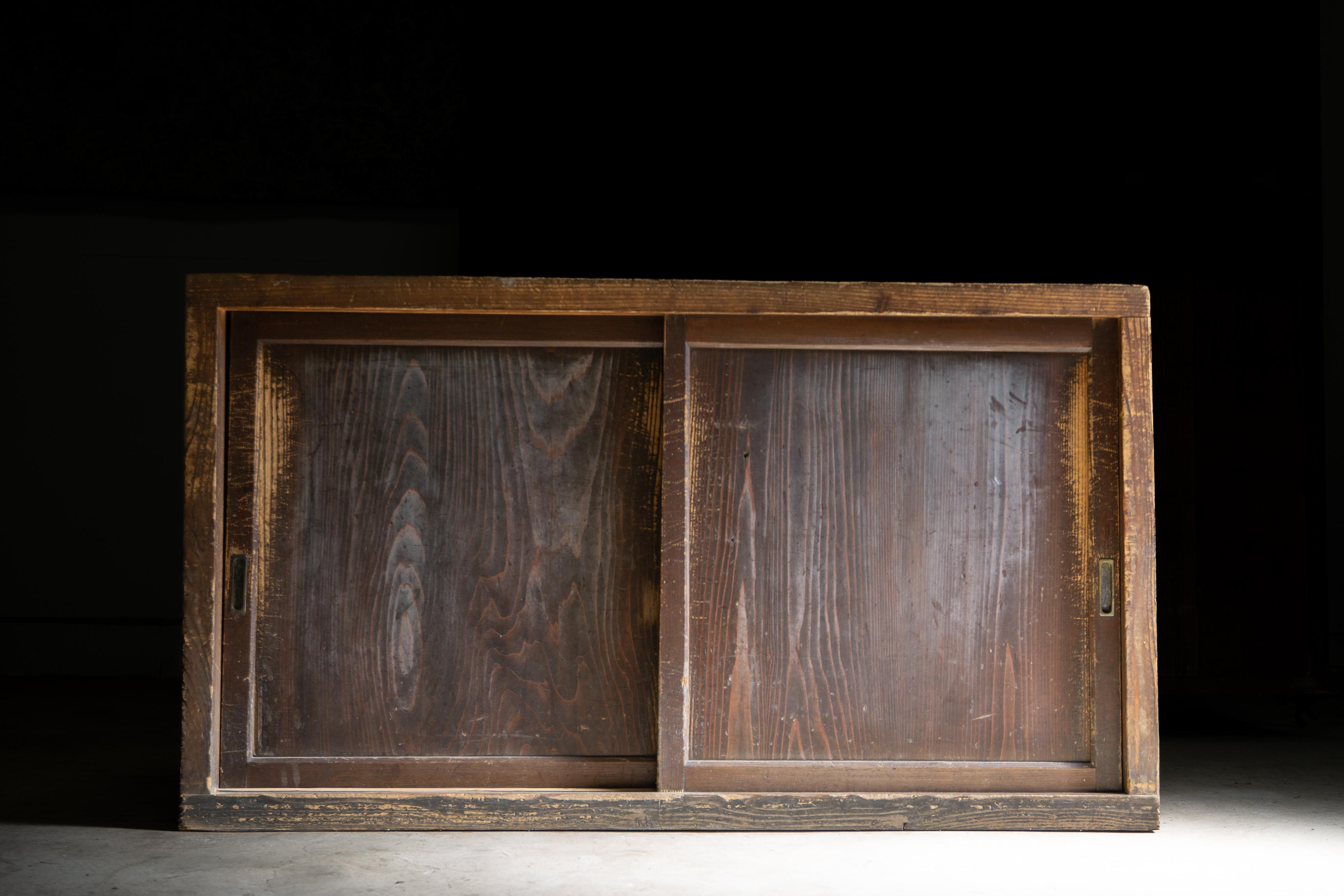 Falegnameria 1870-1900 Giapponese antico Mizuya tansu cassapanca credenza wabi sabi primitivo in vendita