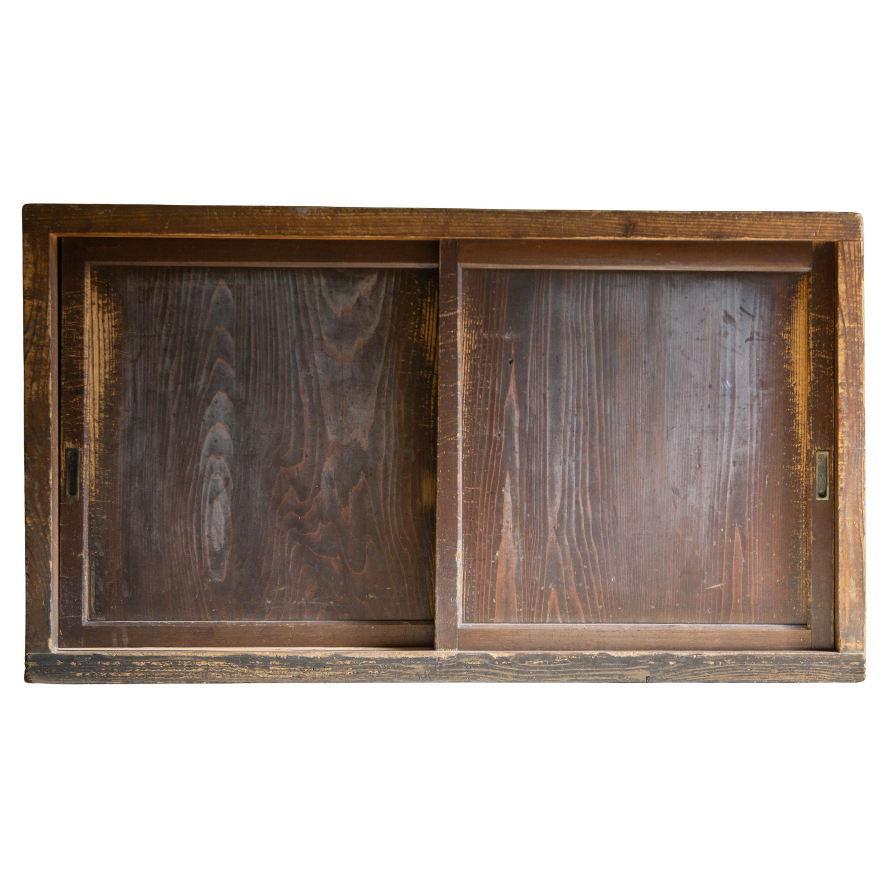 1870-1900 Giapponese antico Mizuya tansu cassapanca credenza wabi sabi primitivo in vendita