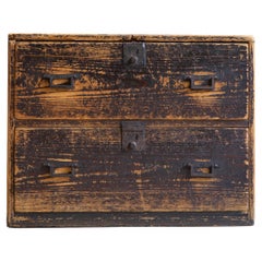 1870s-1900s wabi sabi Japanese antique mid tansu chest of drawers