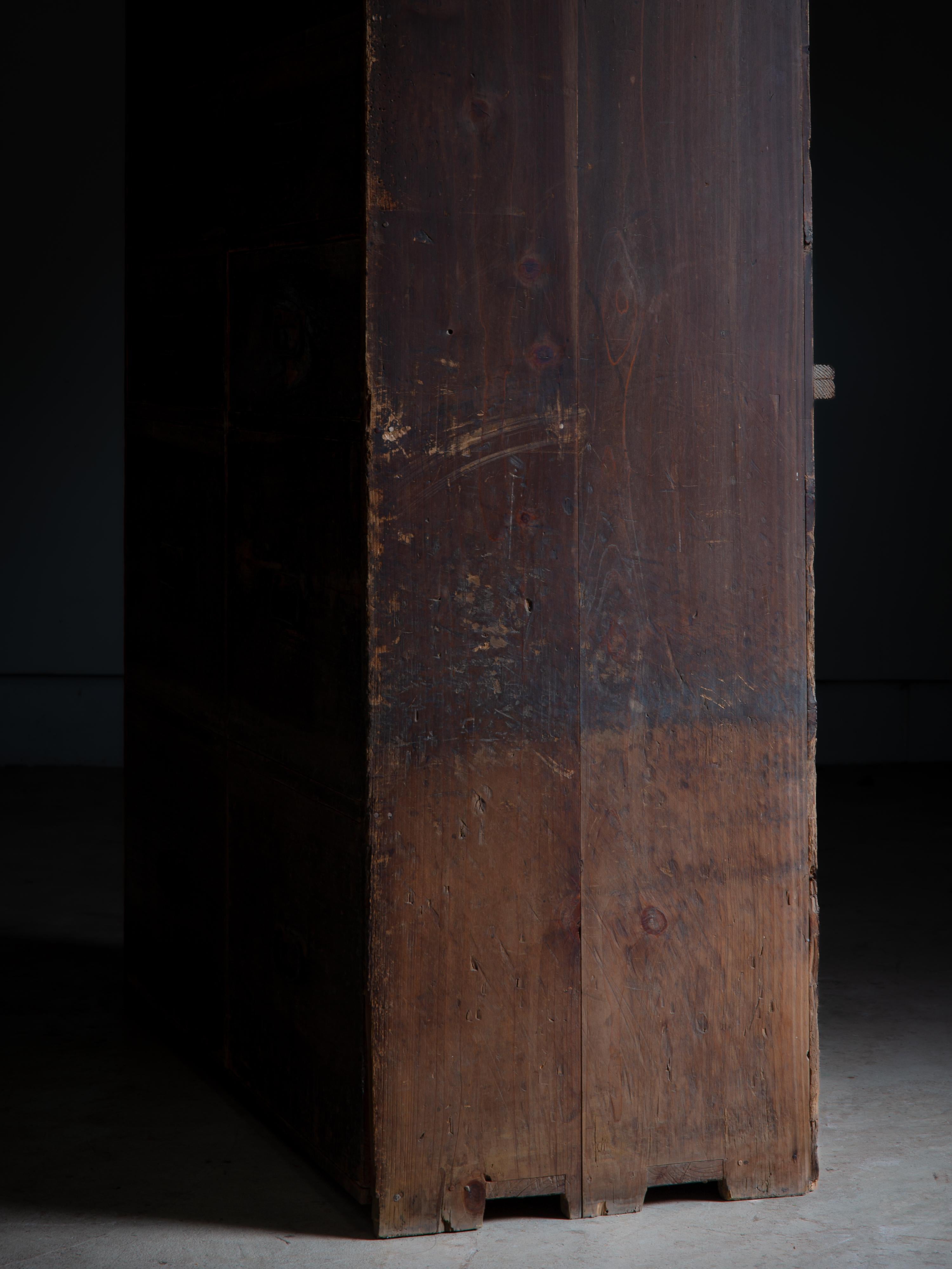 1870s-1910s Japanese antique Isho tansu, clothes chest of drawers, wabi sabi 6