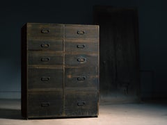 1870s-1910s Japanese antique Isho tansu, clothes chest of drawers, wabi sabi