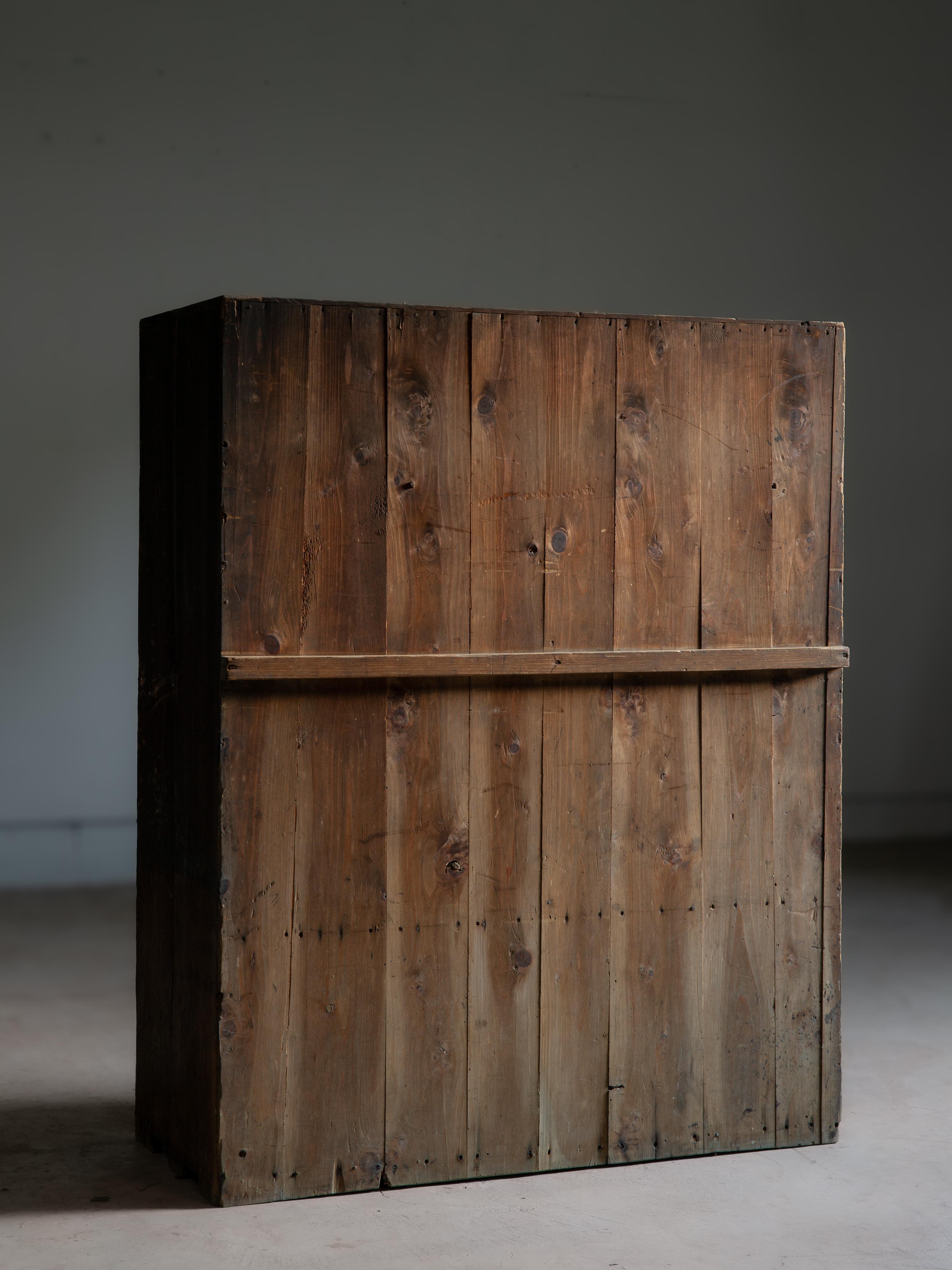 19th Century 1870s-1910s Japanese antique Isho tansu, clothes chest of drawers, wabi sabi