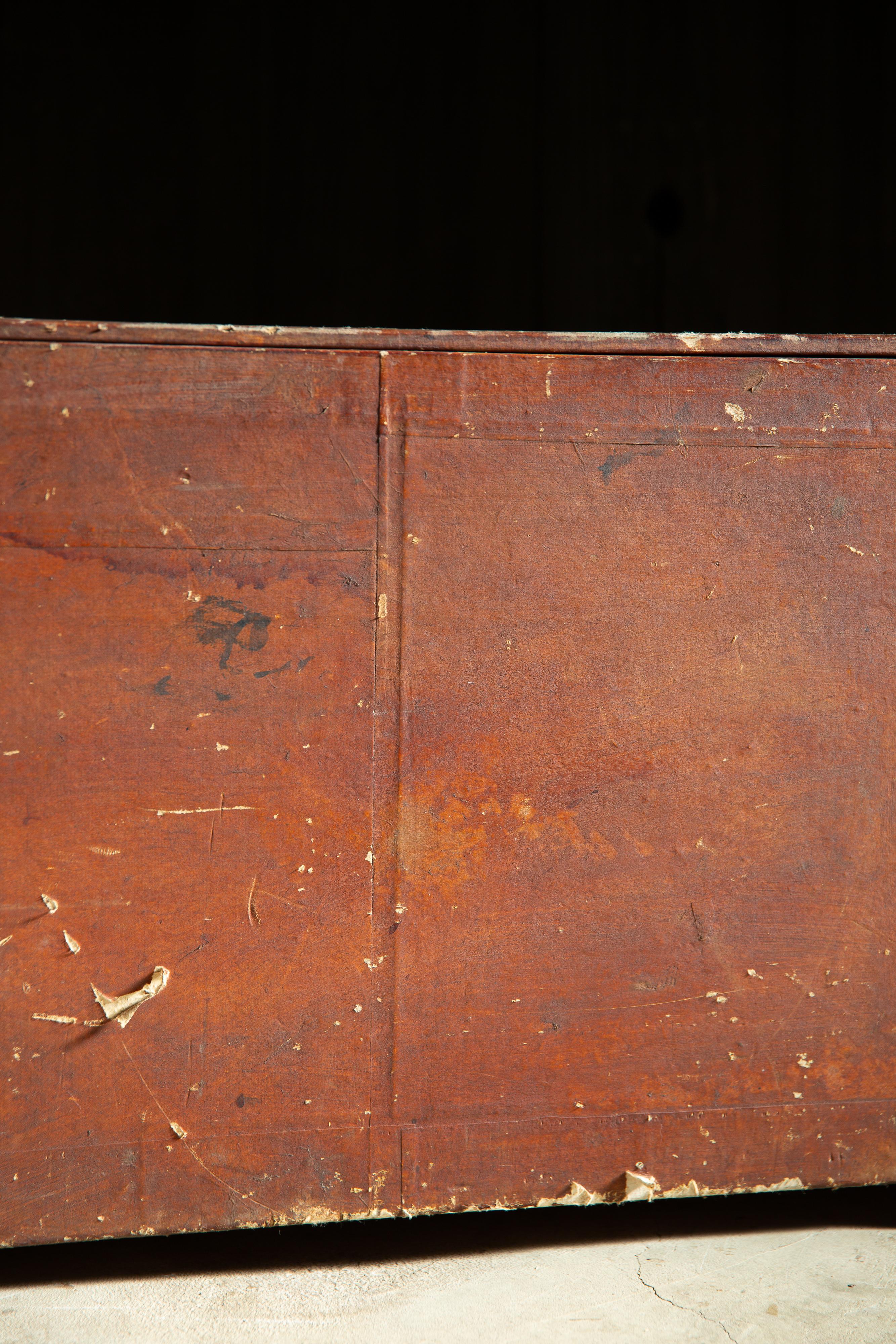 1870-1920 Giapponese Scatola antica in legno rivestita di carta wabi sabi primitivo Meiji in vendita 3