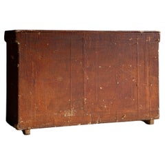 1870s-1920s Japanese Antique paper covered wooden box wabi sabi primitive Meiji