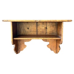 Antique 1870s American Pennsylvania Hand-Carved Wall Shelf Shadow Box, Amish Farmhouse