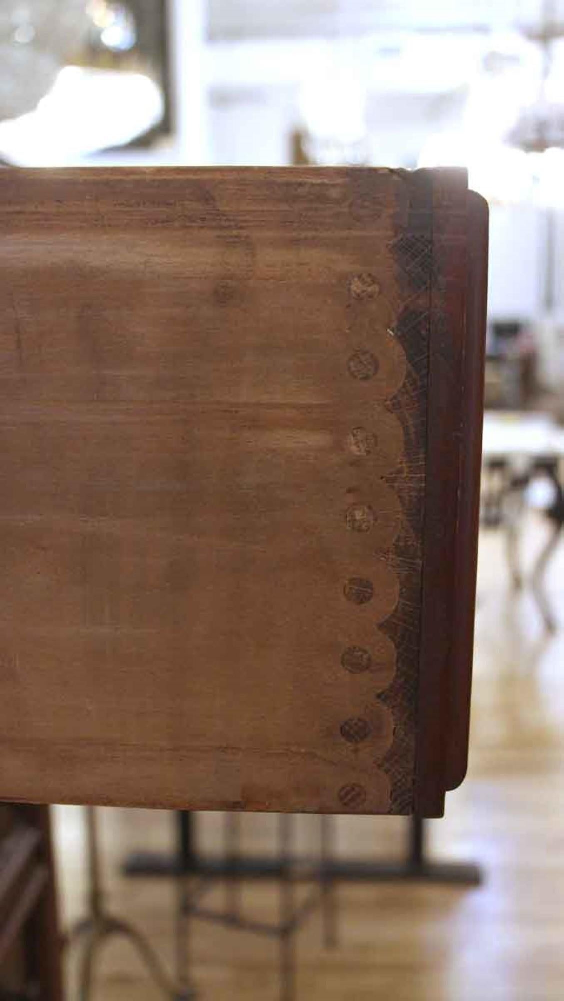 1870s Antique Carved Dark Tone Mahogany Tall Boy Dresser with Six Drawers + Key 1