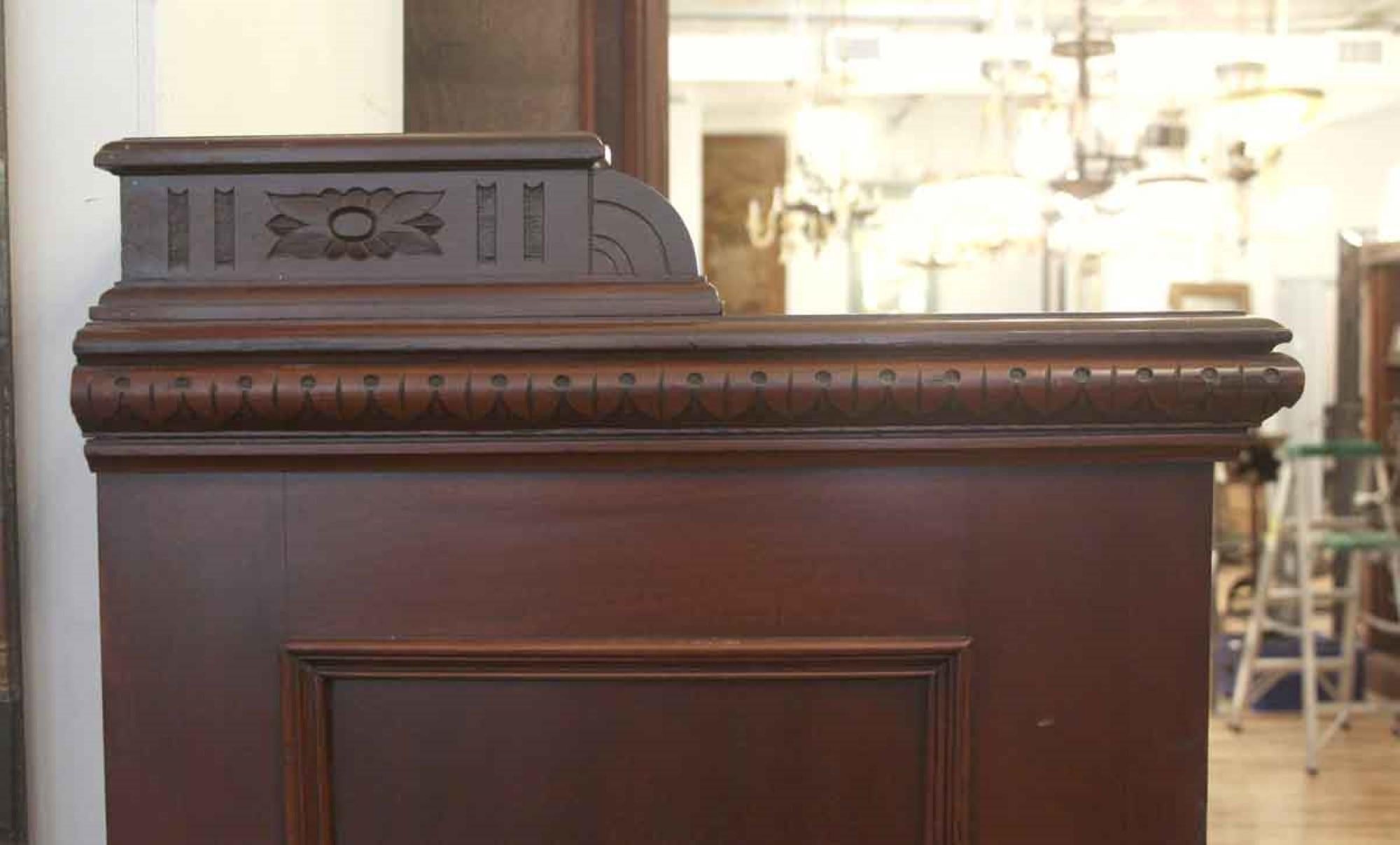 1870s Antique Carved Dark Tone Mahogany Tall Boy Dresser with Six Drawers + Key 2