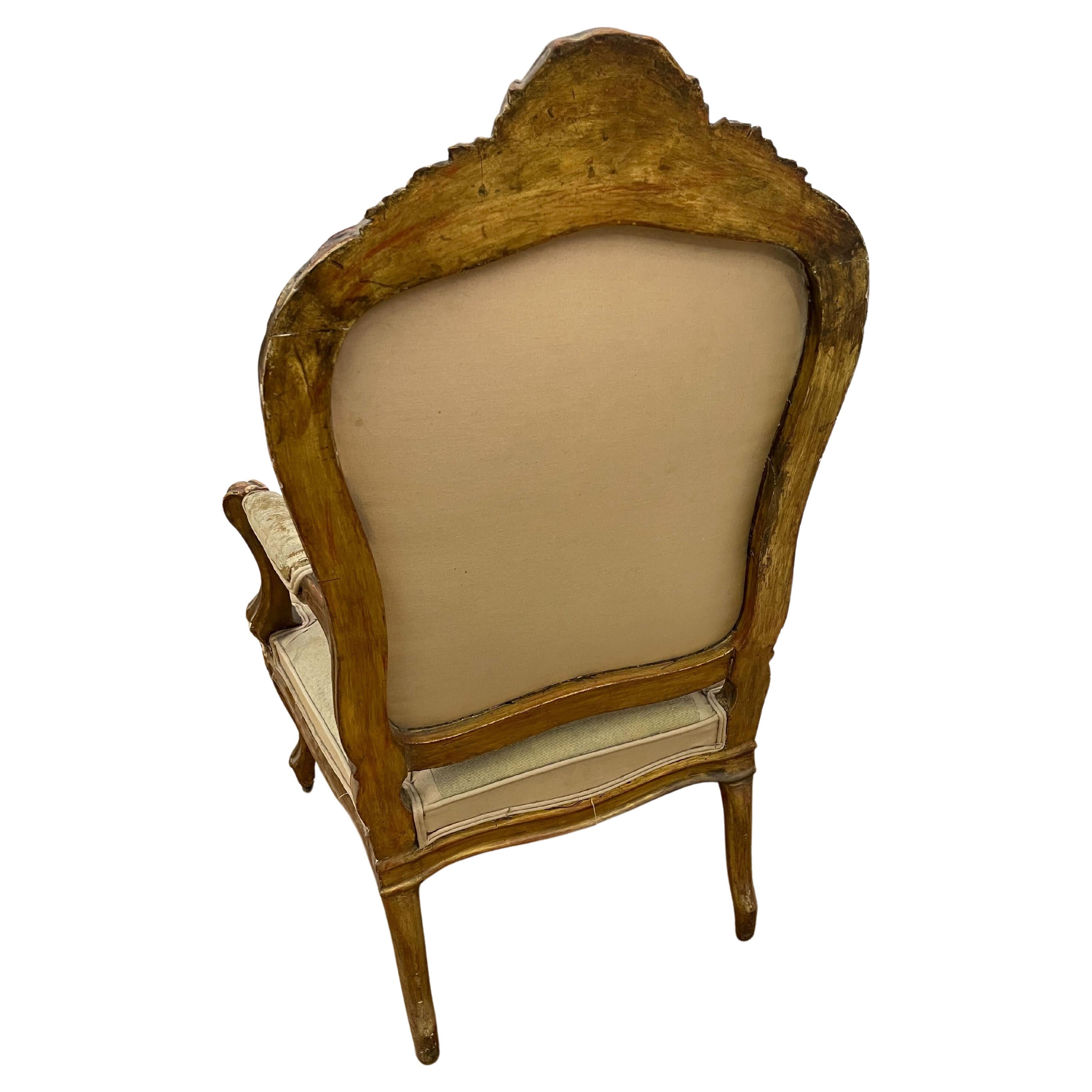 Ensemble de salon, banquette et fauteuils en bois doré français ancien d'Aubusson des années 1870 Abîmé - En vente à Dallas, TX