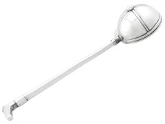 1870s Antique Victorian Sterling Silver Salt Spoon