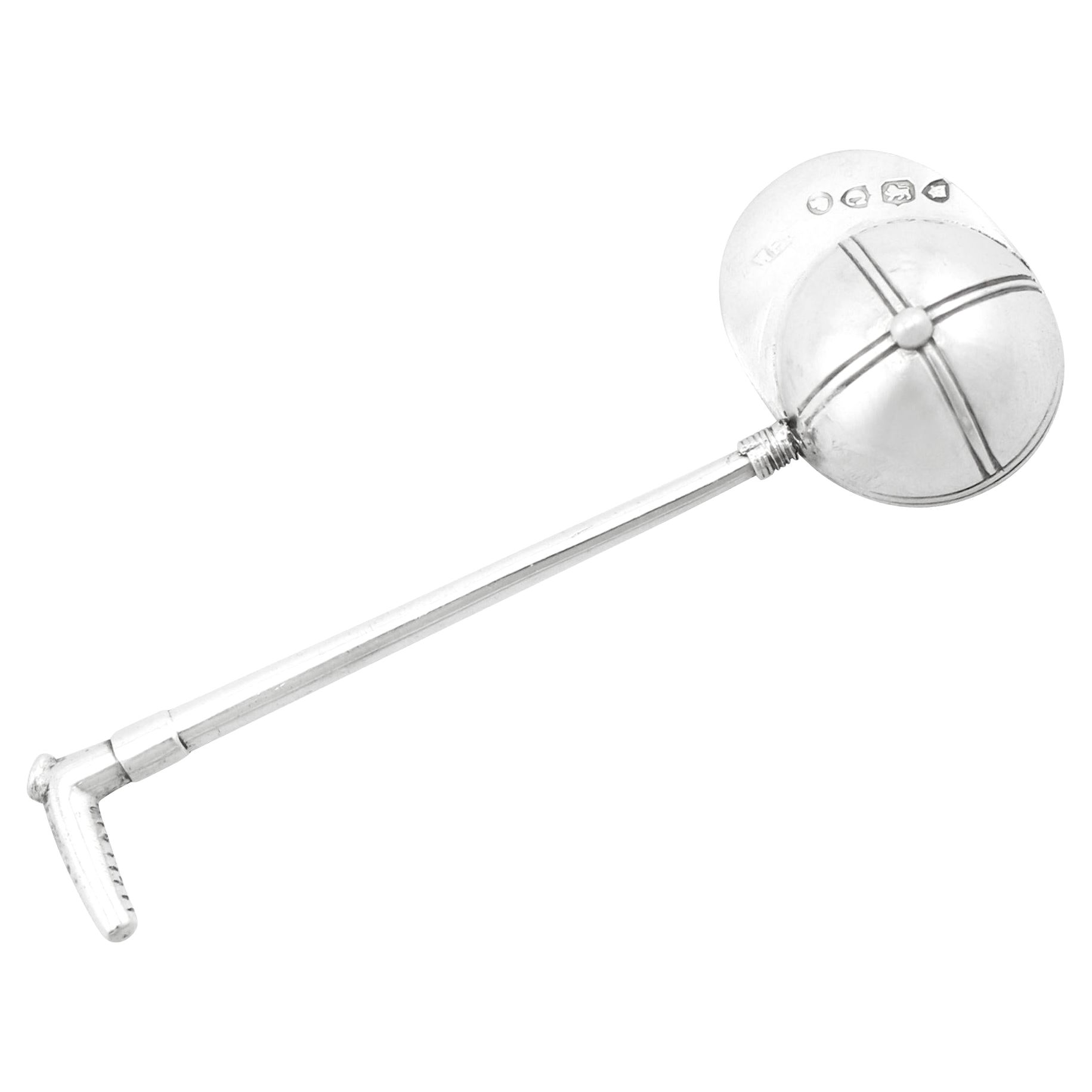 Antiker viktorianischer Salzlöffel aus Sterlingsilber aus den 1870er Jahren im Angebot