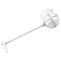 Cucchiaio da sale antico vittoriano in argento sterling del 1870