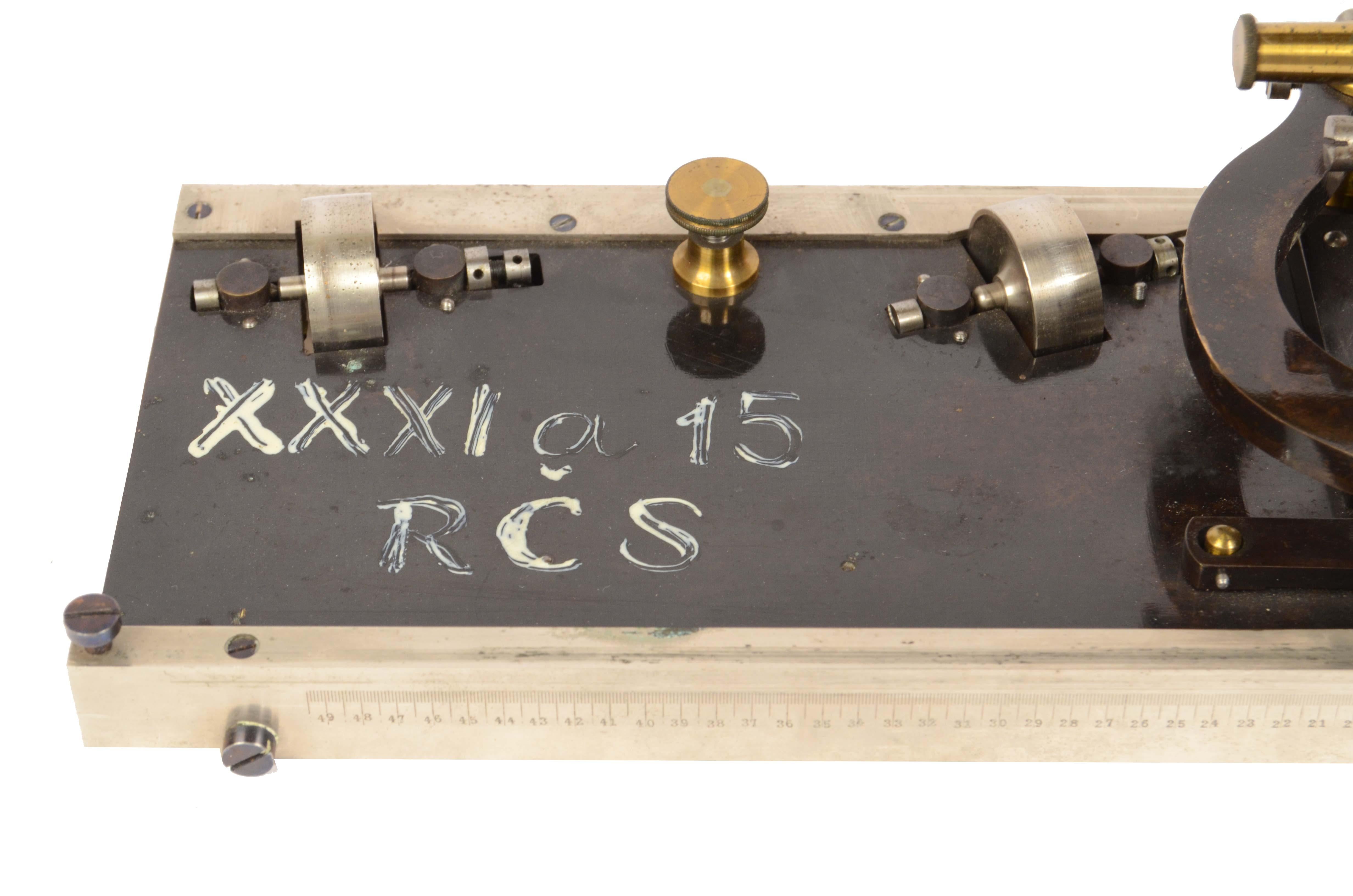 1870s Brass Cathetometer Signed G. Coradi Zurich Antique Scientific Instrument 3