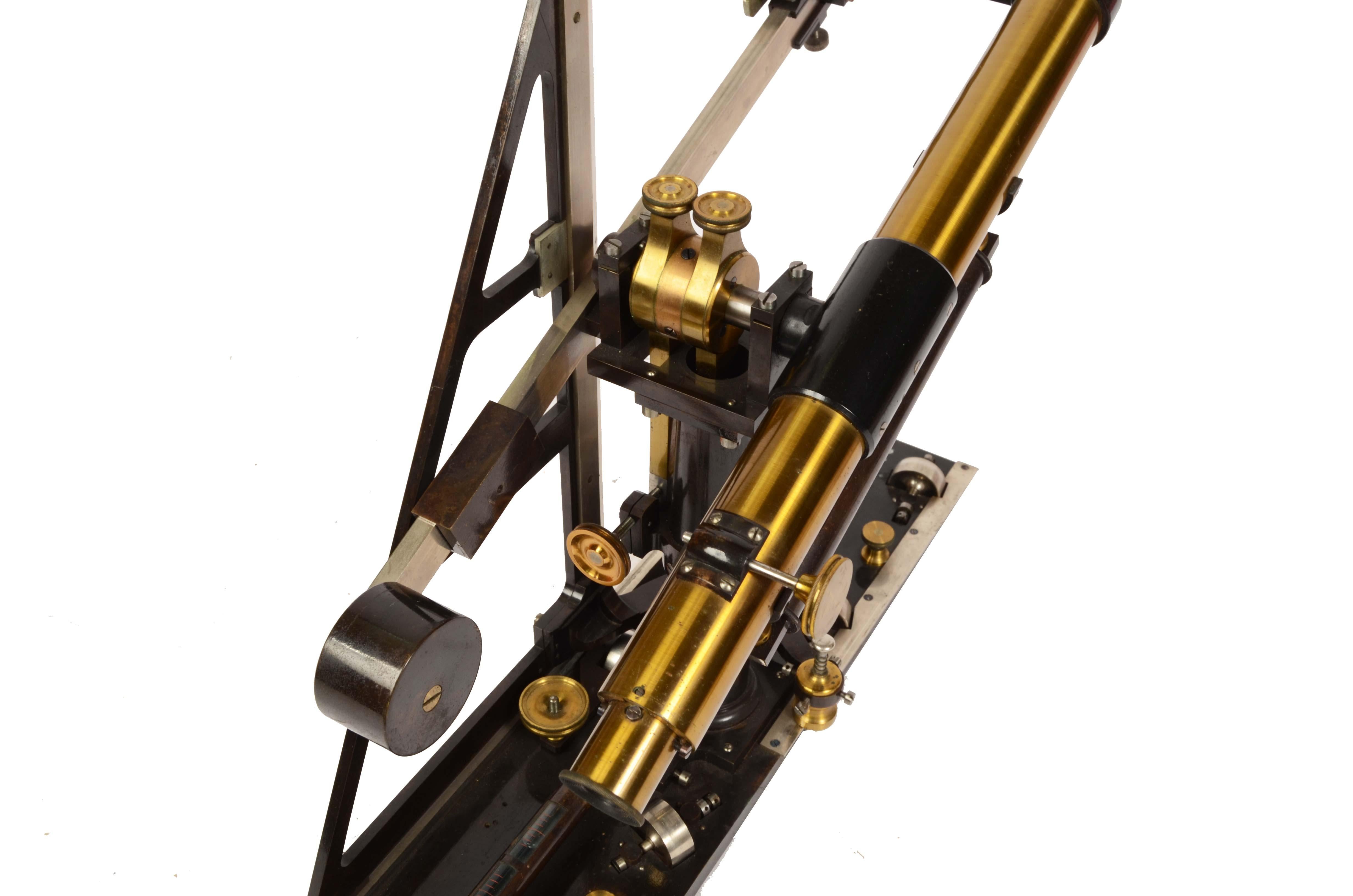 1870s Brass Cathetometer Signed G. Coradi Zurich Antique Scientific Instrument 5