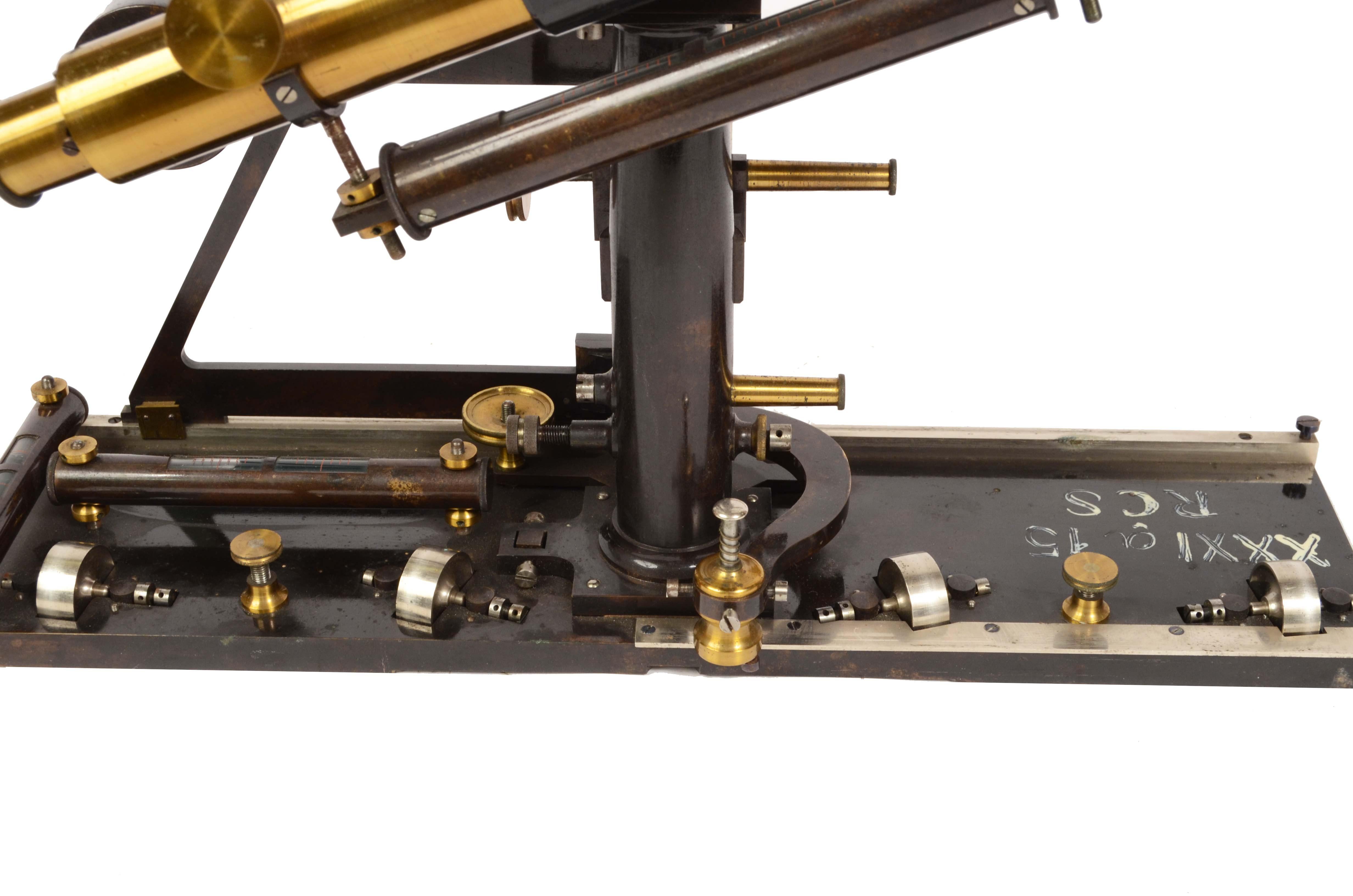 1870s Brass Cathetometer Signed G. Coradi Zurich Antique Scientific Instrument 8