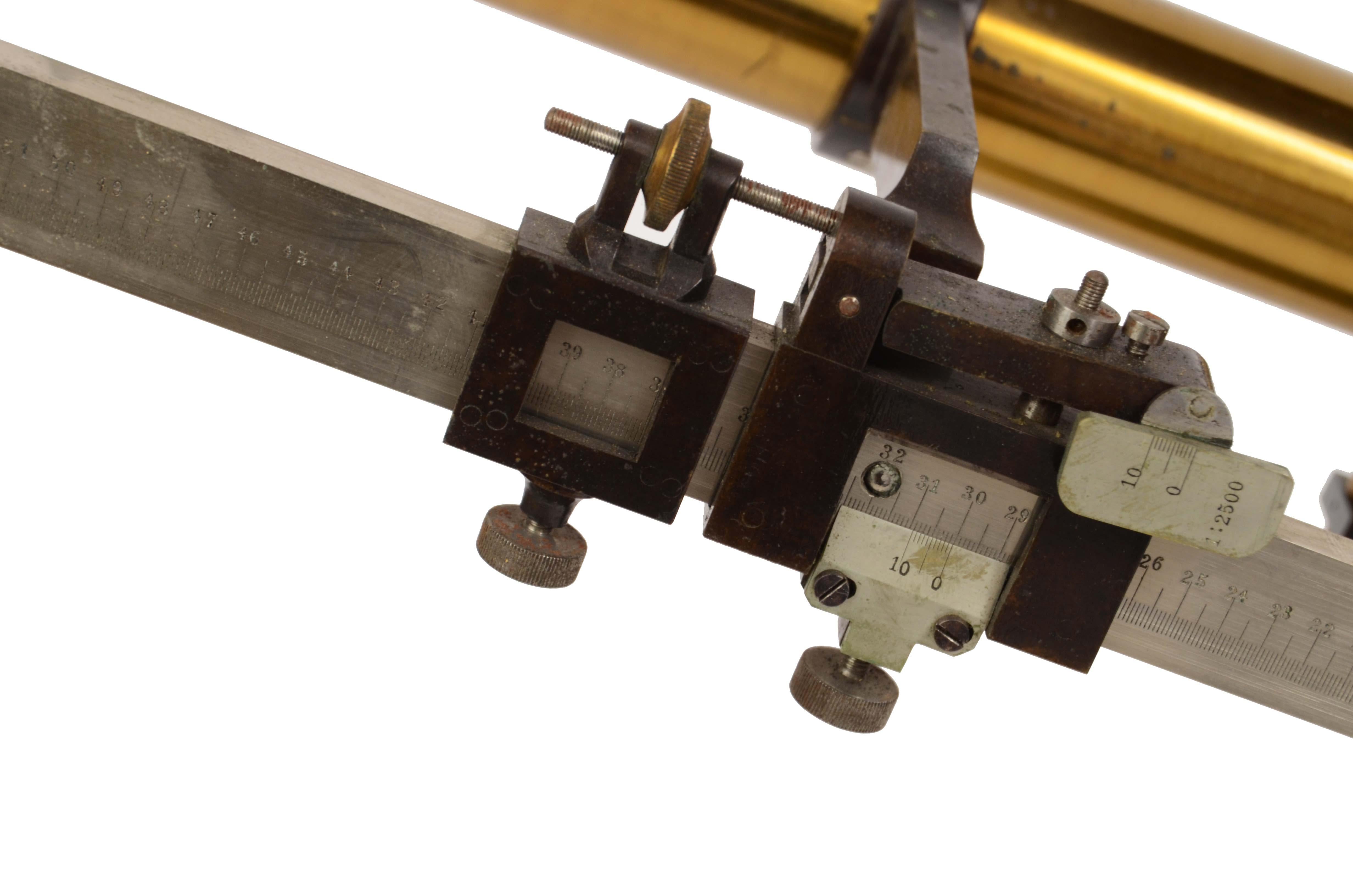 1870s Brass Cathetometer Signed G. Coradi Zurich Antique Scientific Instrument 2