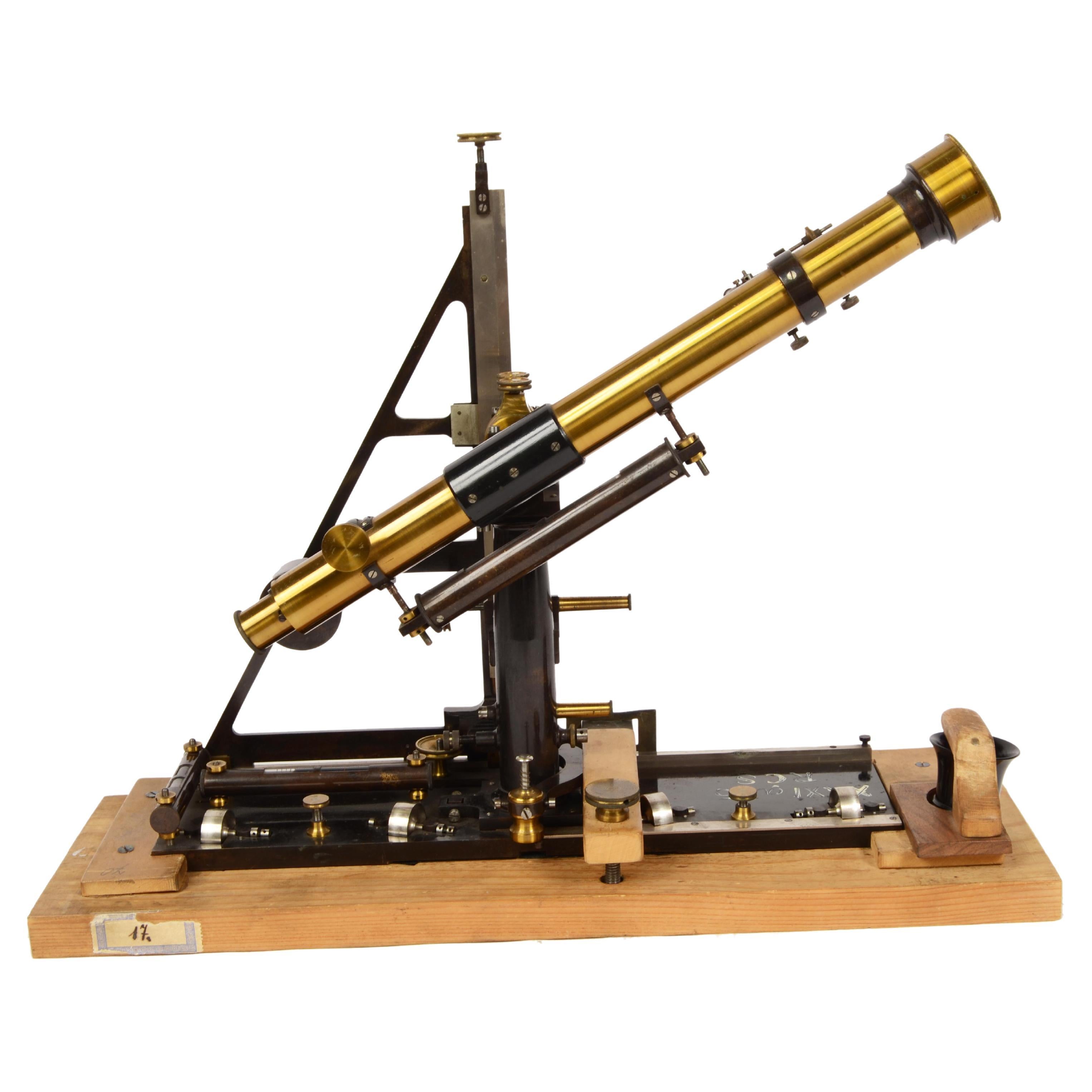 1870s Brass Cathetometer Signed G. Coradi Zurich Antique Scientific Instrument
