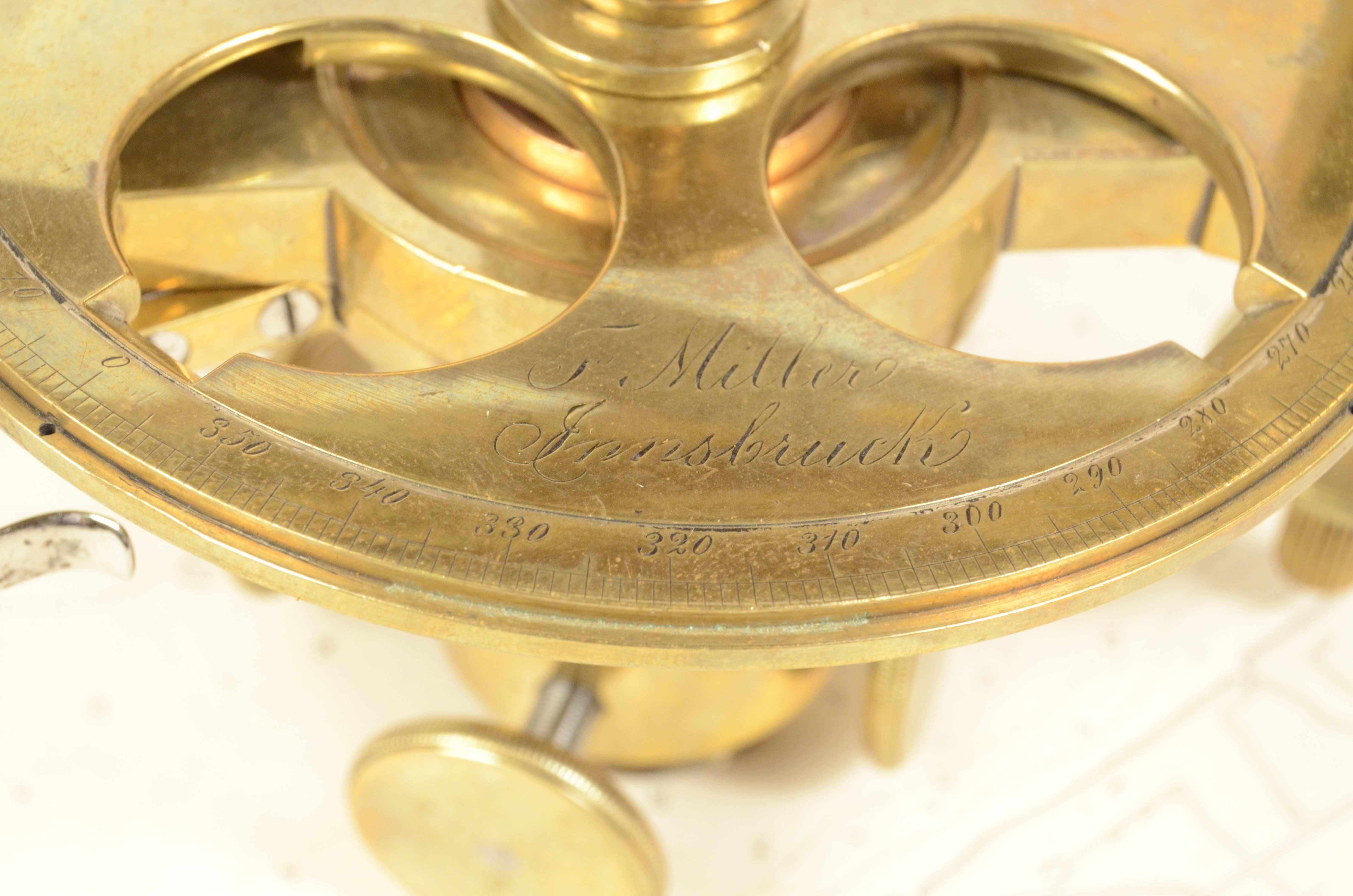 1870s Brass Clisigonimeter F. Miller Innsbruck Surveyor Measurement Instrumemt 5