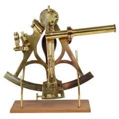 1870s Brass Sextant Signed Graham & Parkes Liverpool Antique Nautical Instrument