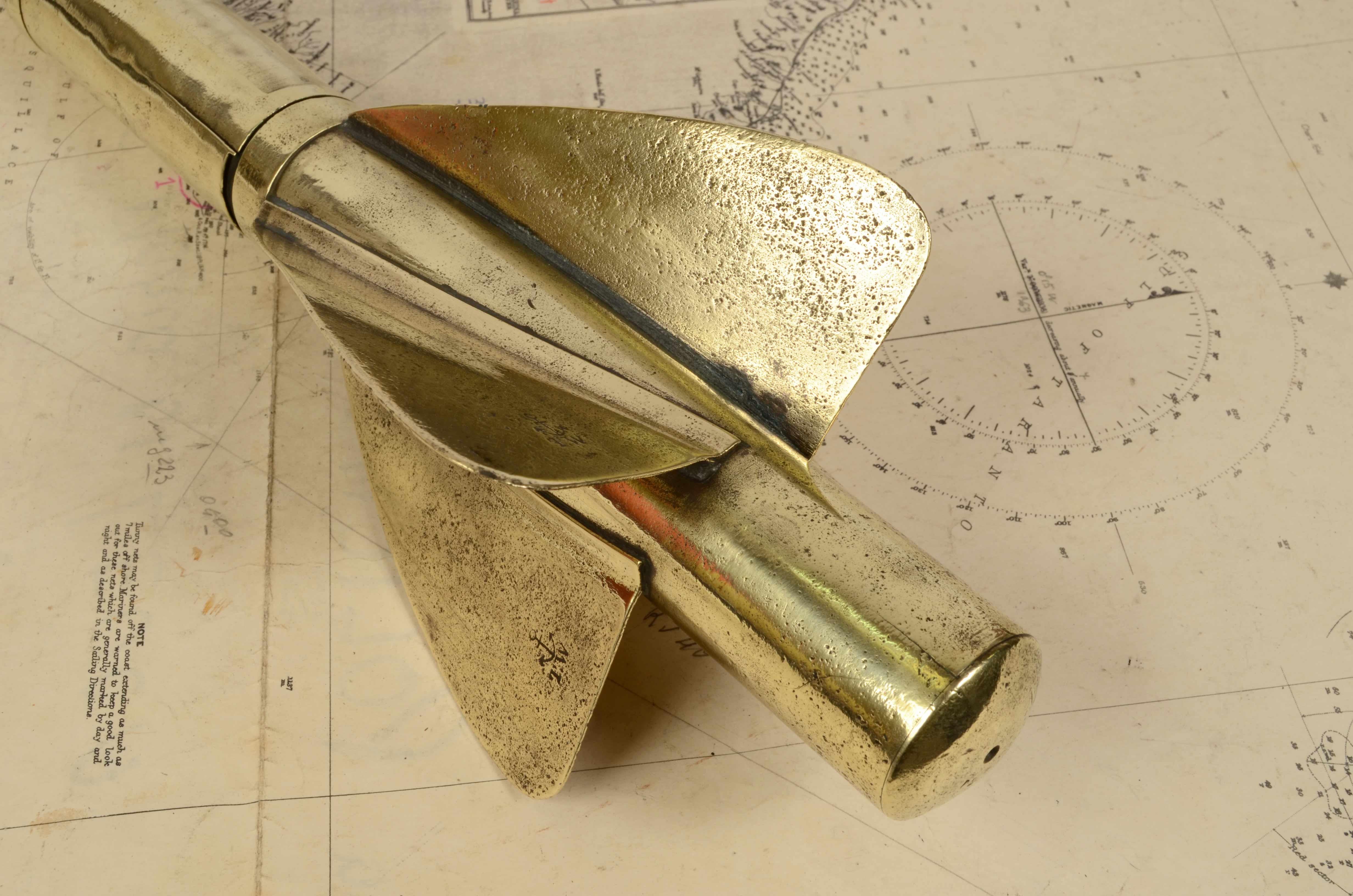1870s Brass Ship Log Walker's Harpoon Antique Marine Navigation