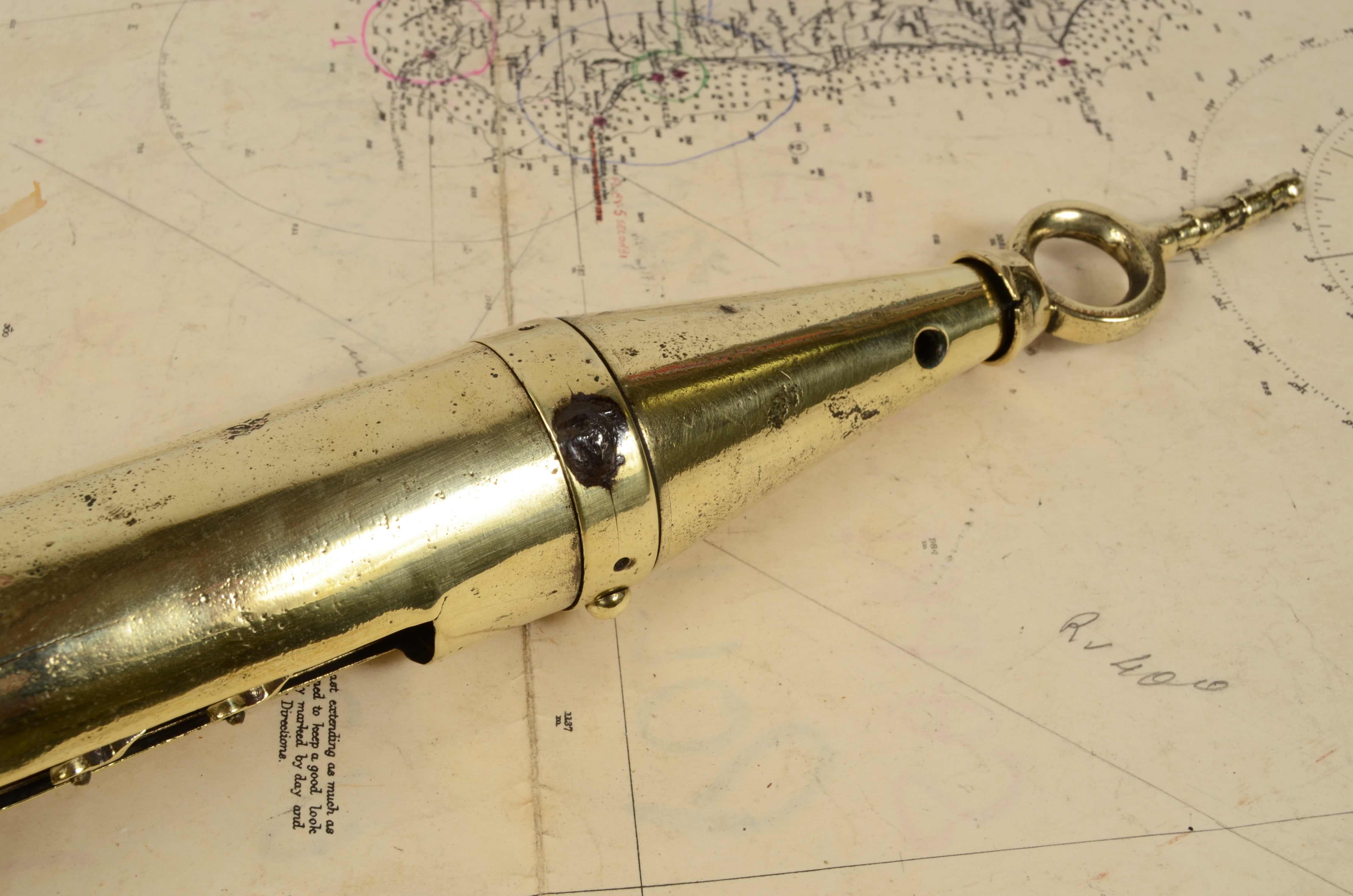 1870s Brass Ship Log Walker's Harpoon Antique Marine Navigation Instrument 4