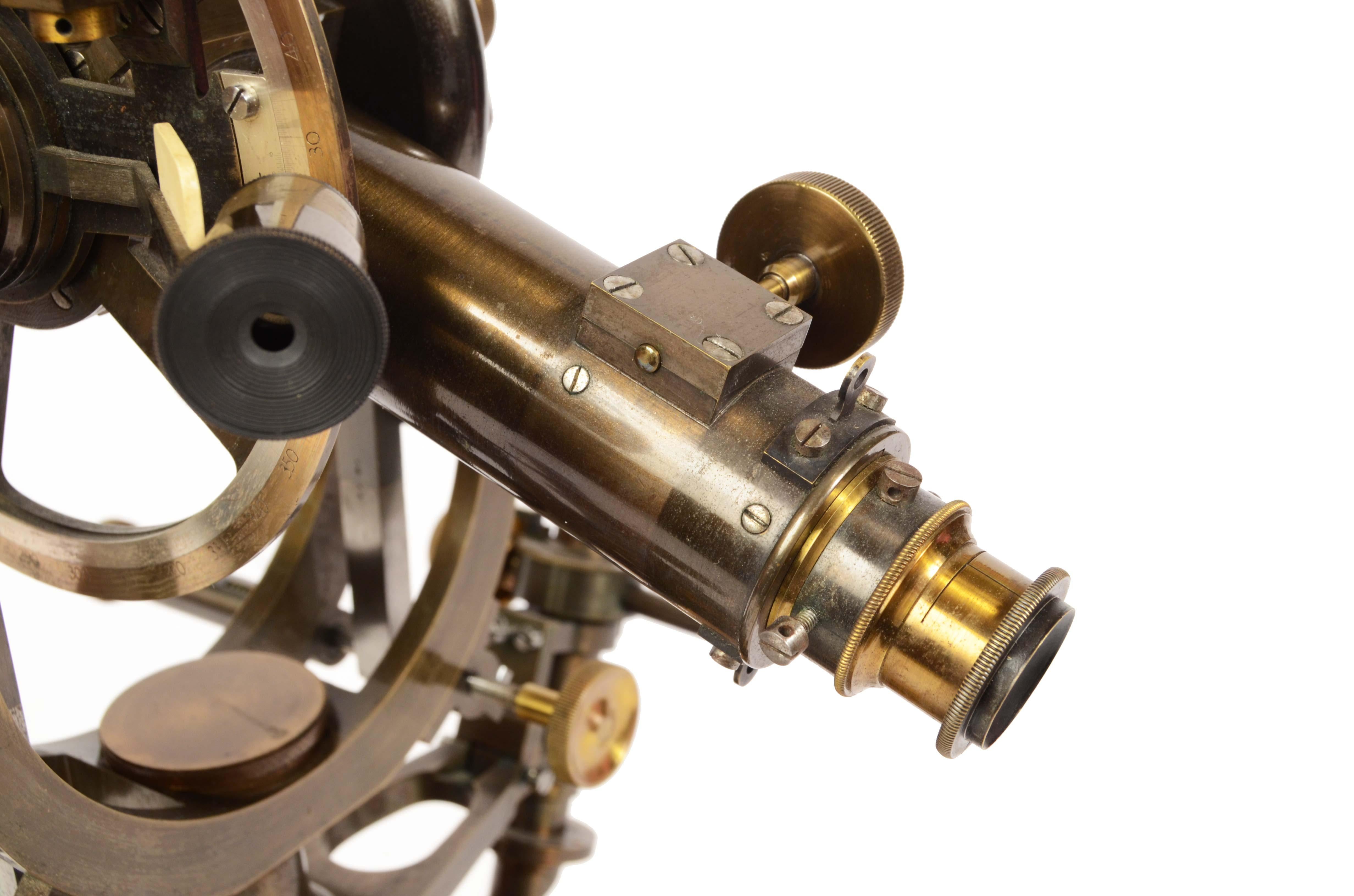 1870s, Brass Theodolite Ing. Salmoiraghi Milano Antique Scientific Instrument 12