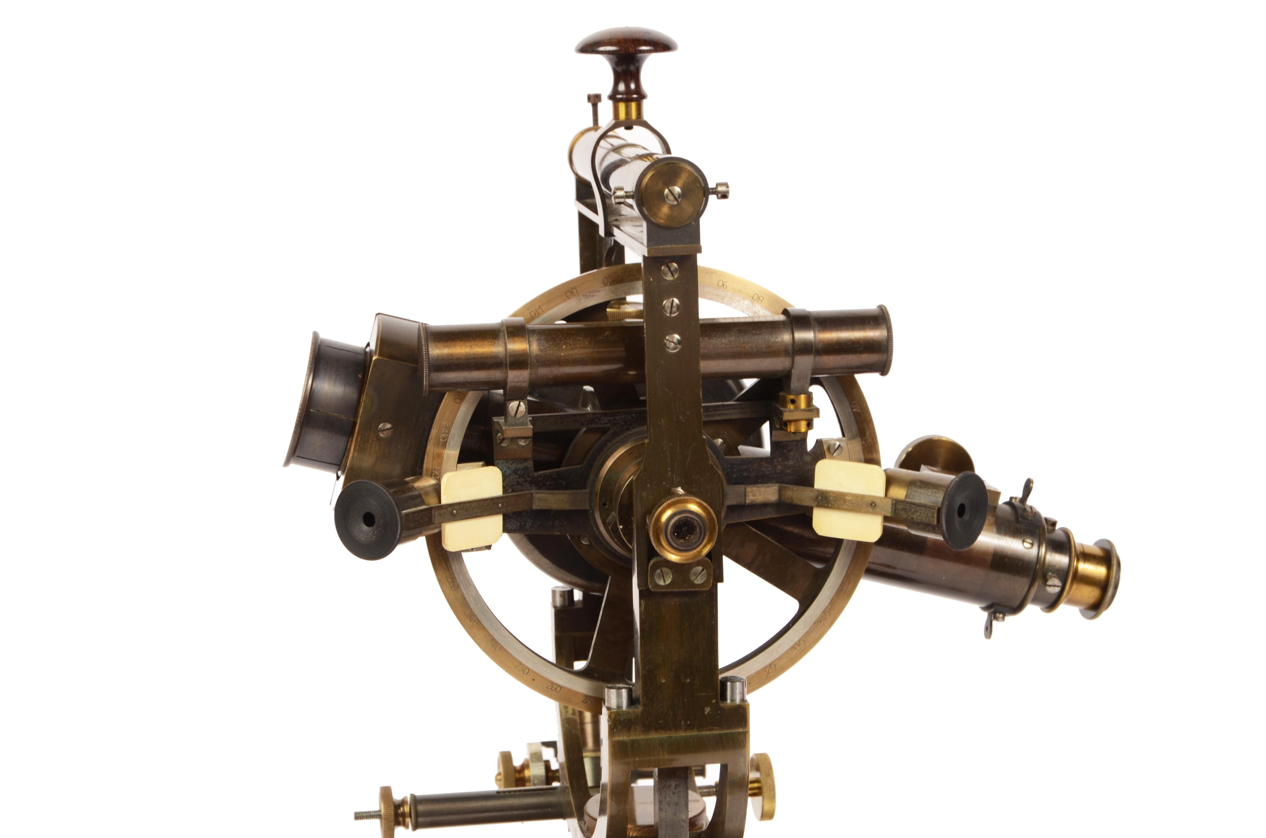 1870s, Brass Theodolite Ing. Salmoiraghi Milano Antique Scientific Instrument 1
