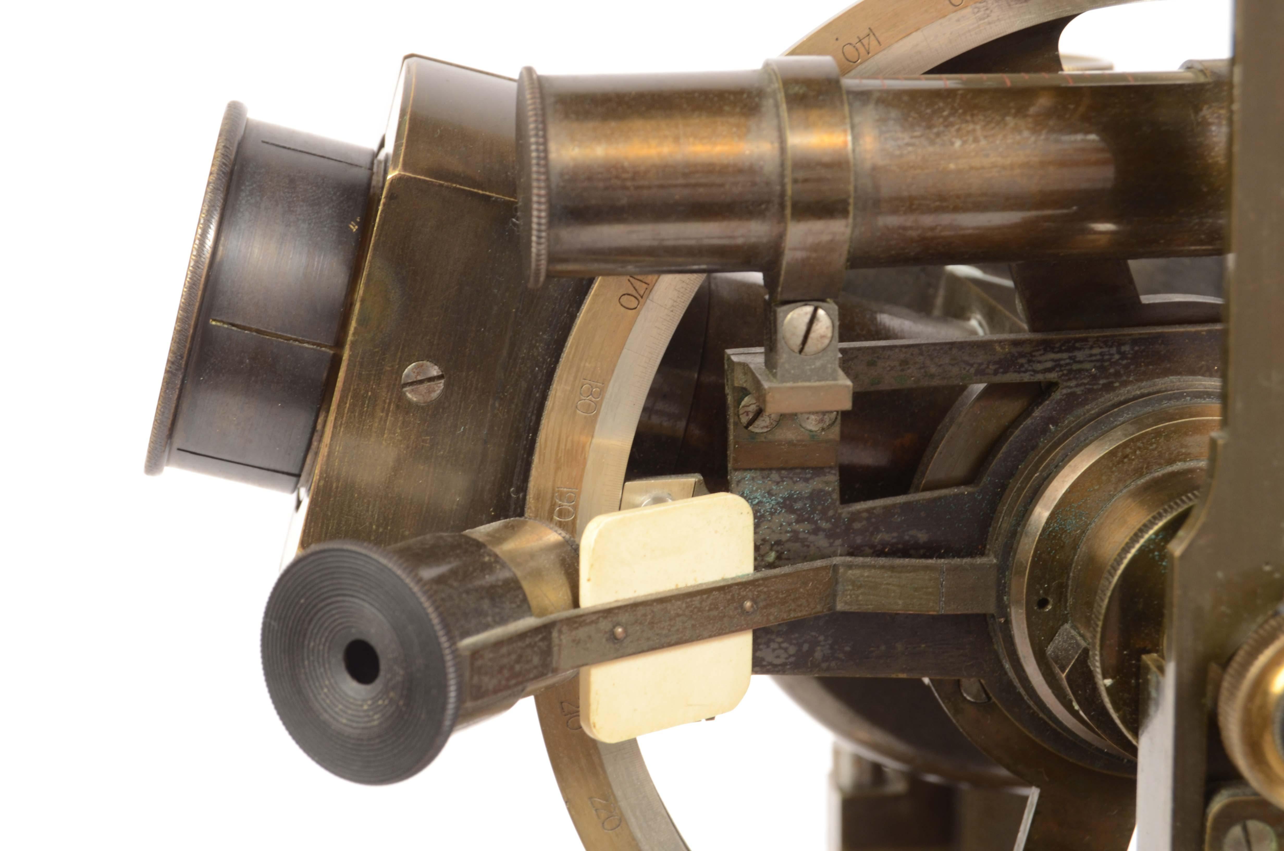 1870s, Brass Theodolite Ing. Salmoiraghi Milano Antique Scientific Instrument 3