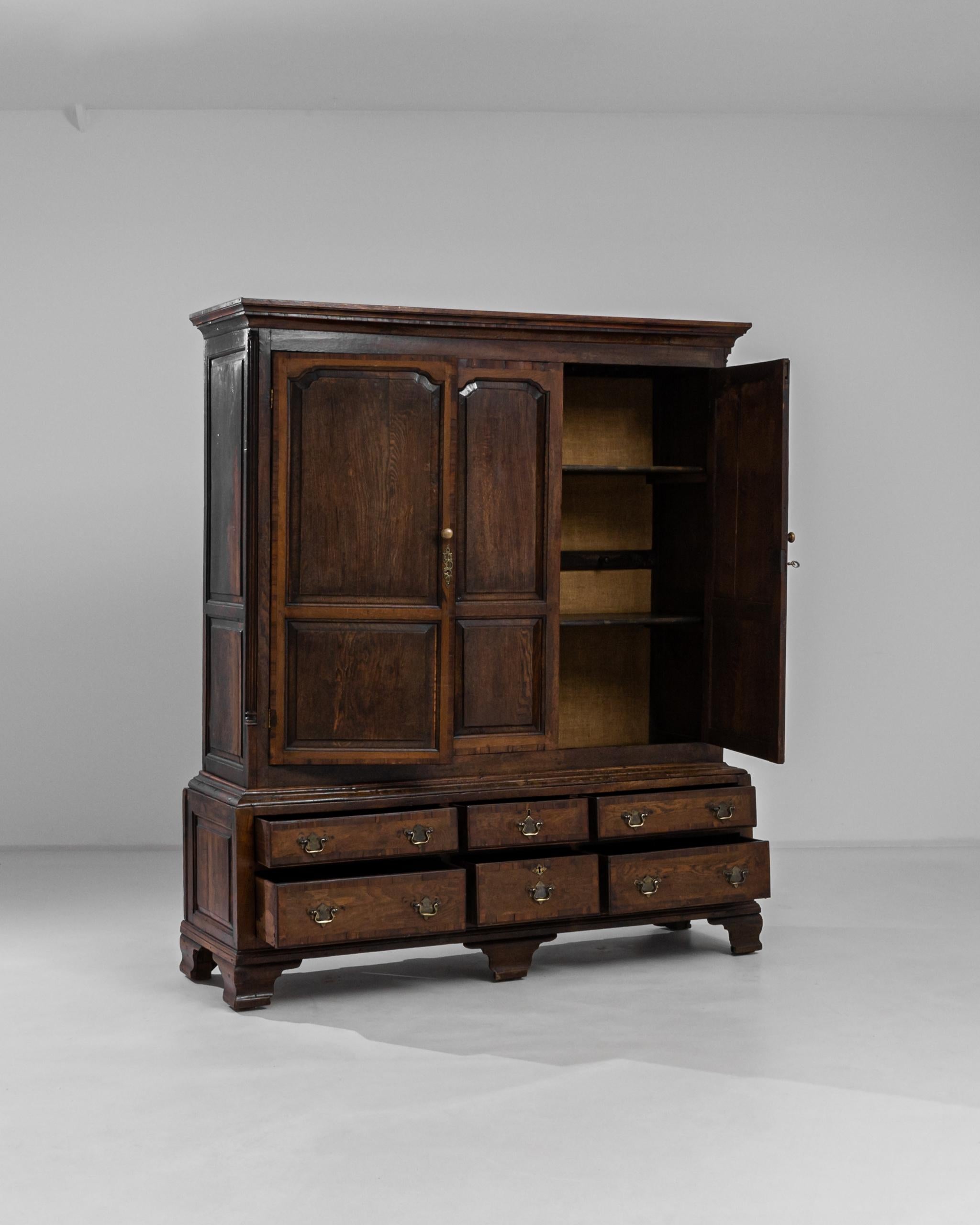 Victorian 1870s British Oak Cabinet