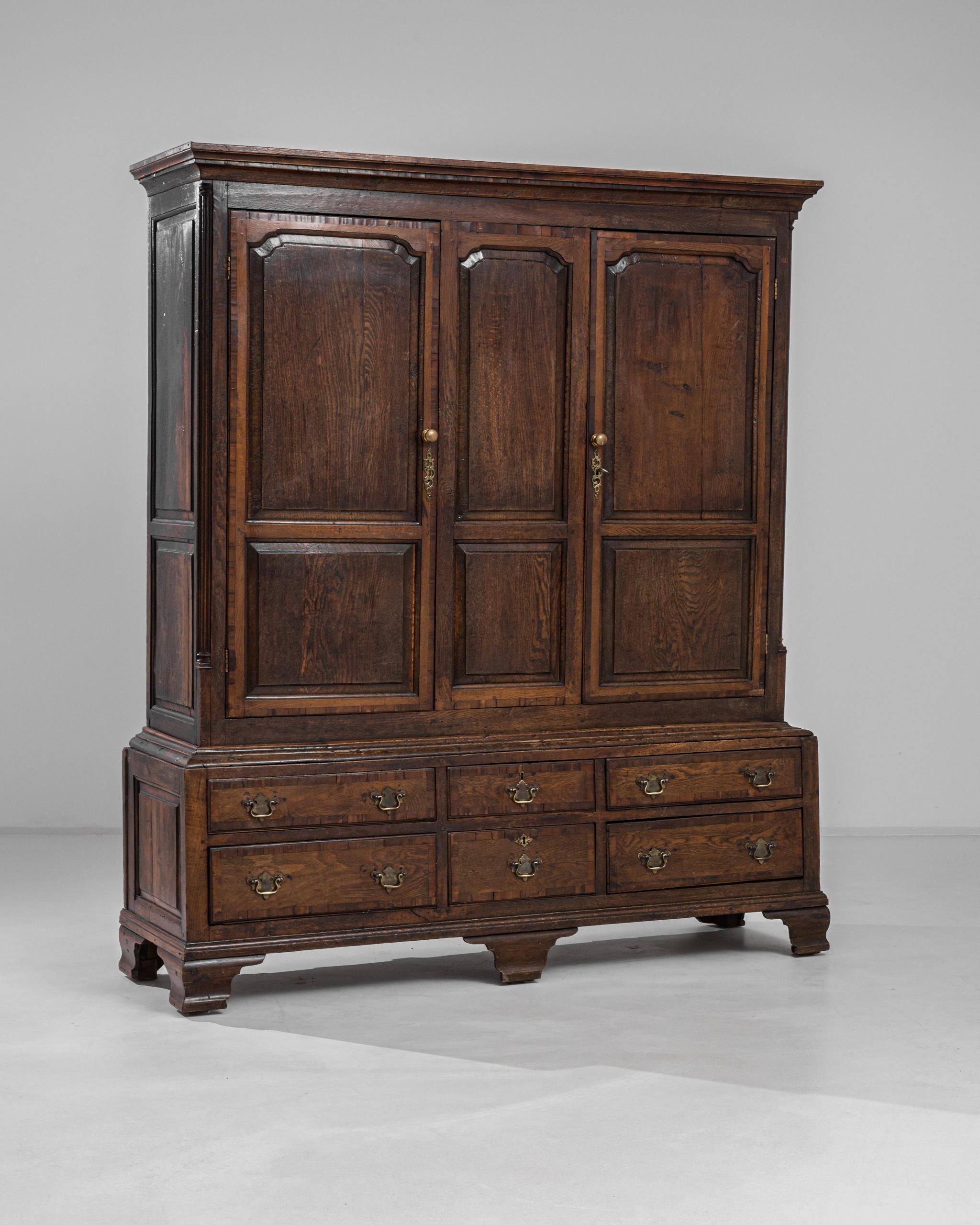 19th Century 1870s British Oak Cabinet