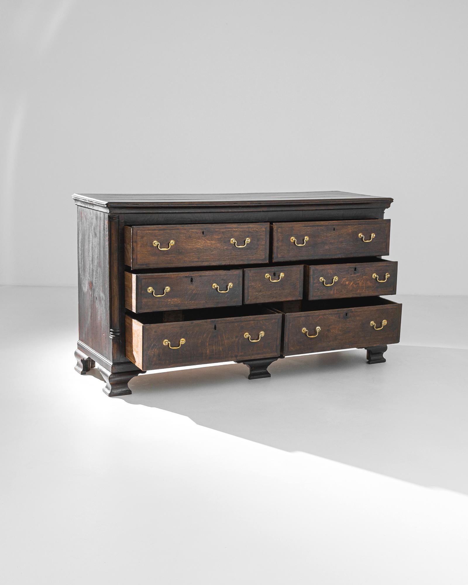 1870s British Wooden Chest of Drawers 1