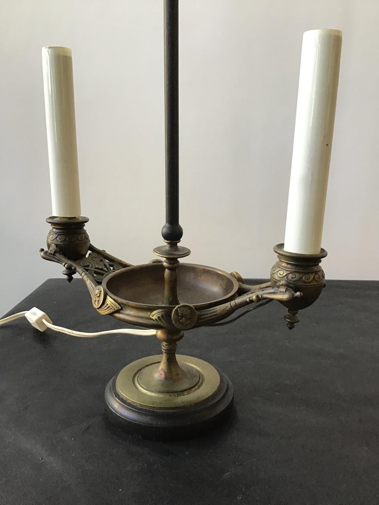 1870s Bronze Oil Lamp For Sale at 1stDibs