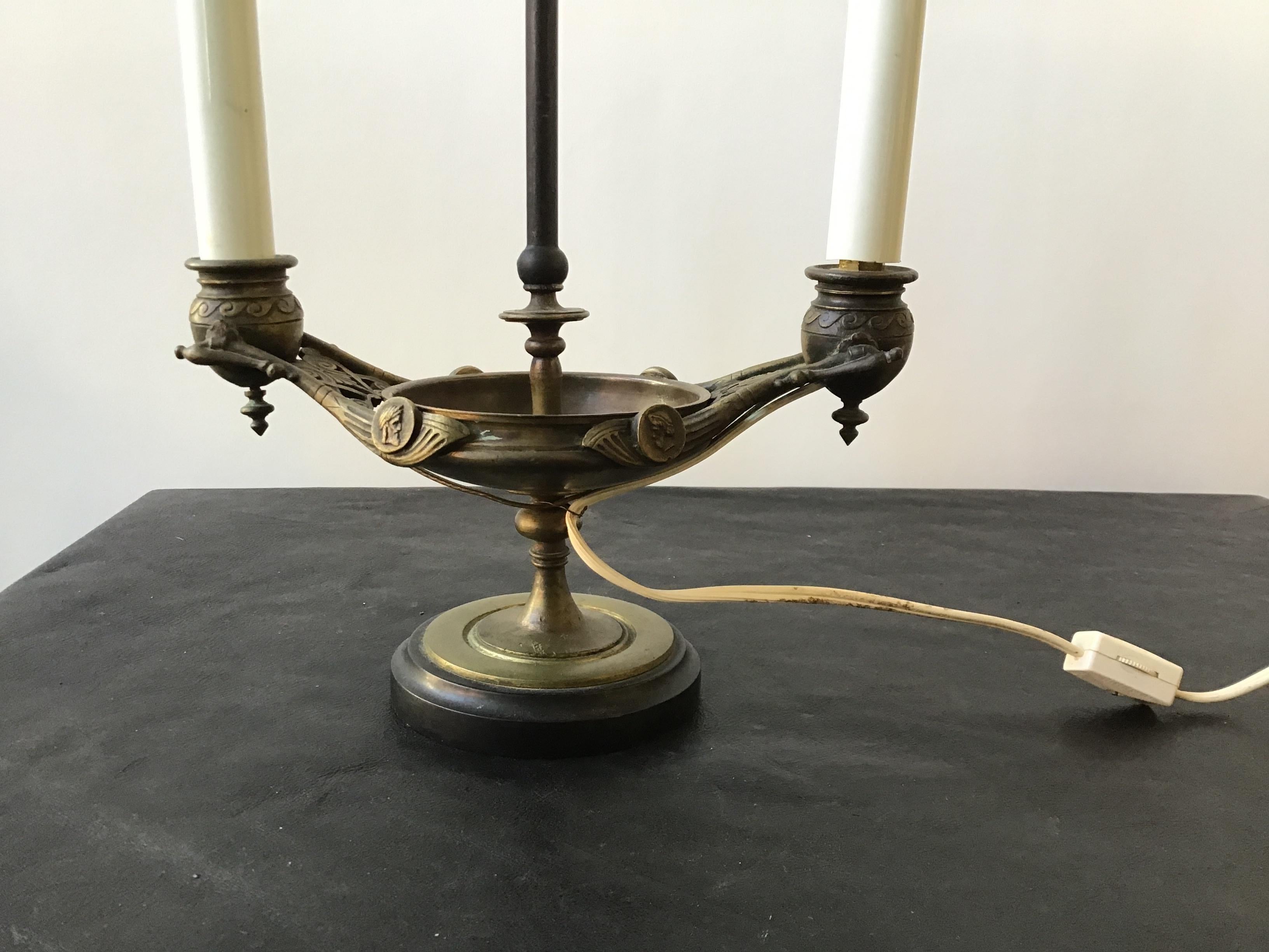 1870s Bronze Oil Lamp For Sale 2