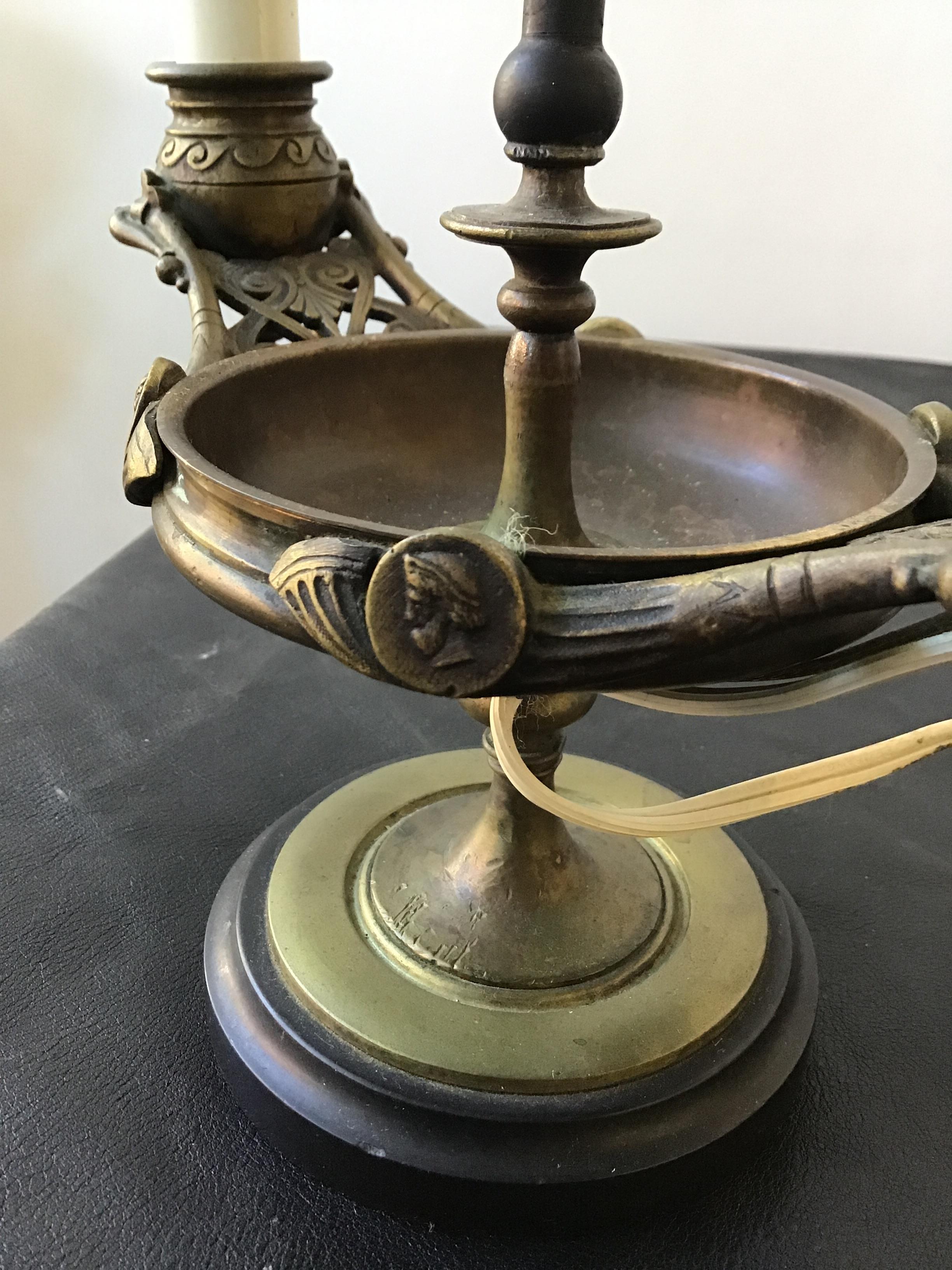 1870s Bronze Oil Lamp For Sale 5