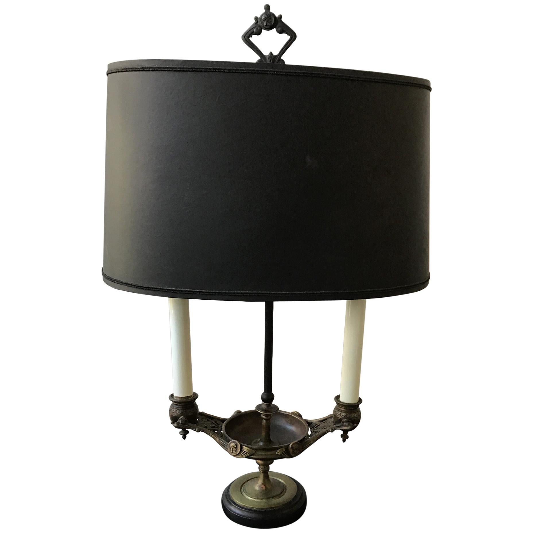 1870s Bronze Oil Lamp For Sale
