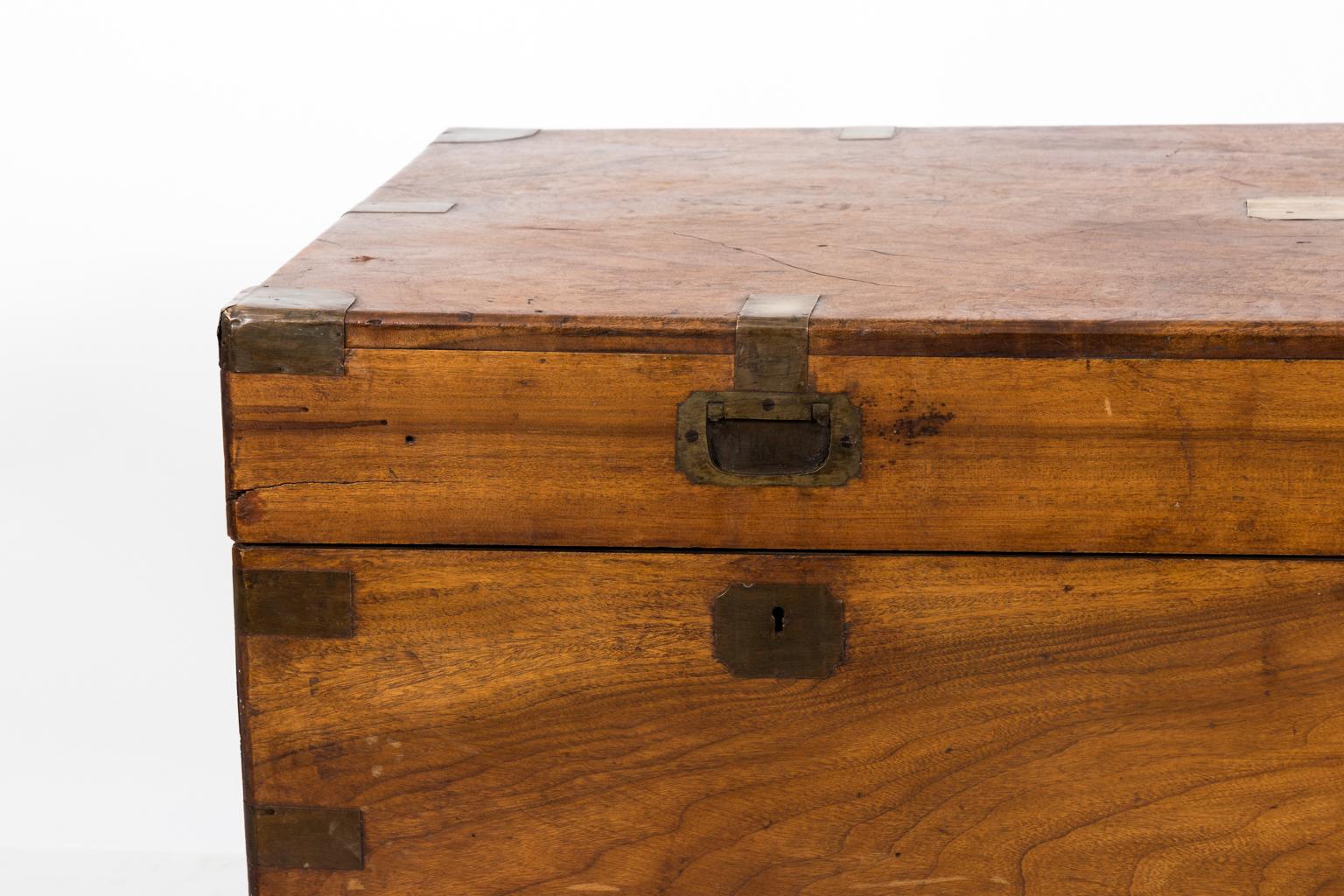 1870s Camphor Wood and Brass Military Campaign Trunk 2