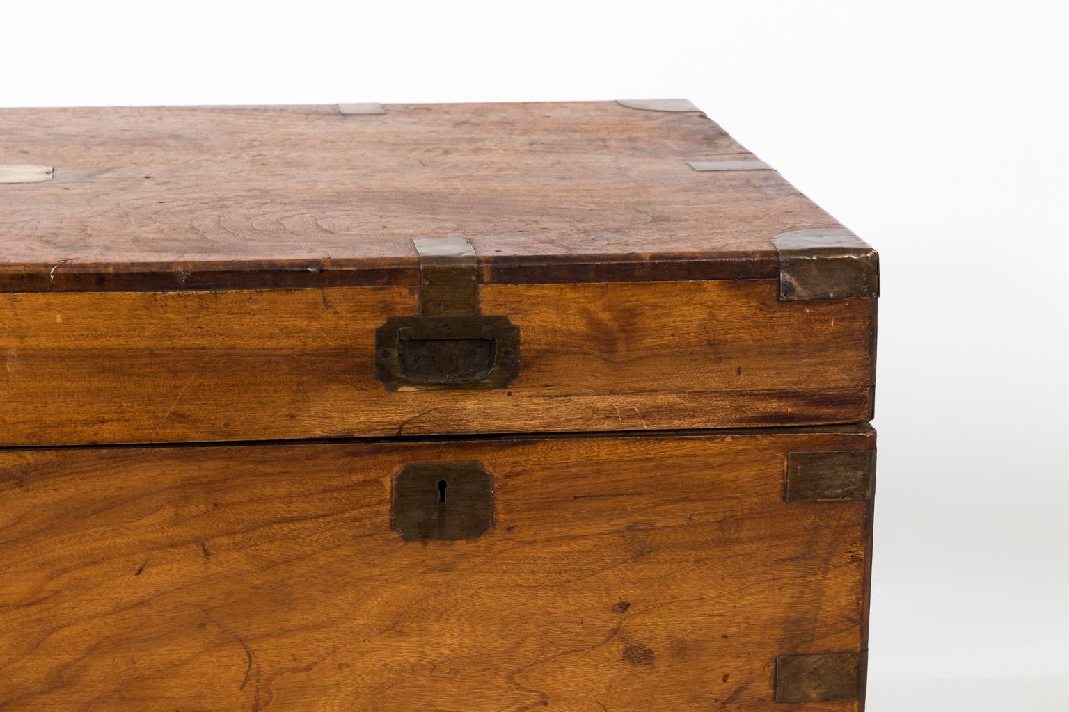 1870s Camphor Wood and Brass Military Campaign Trunk 3